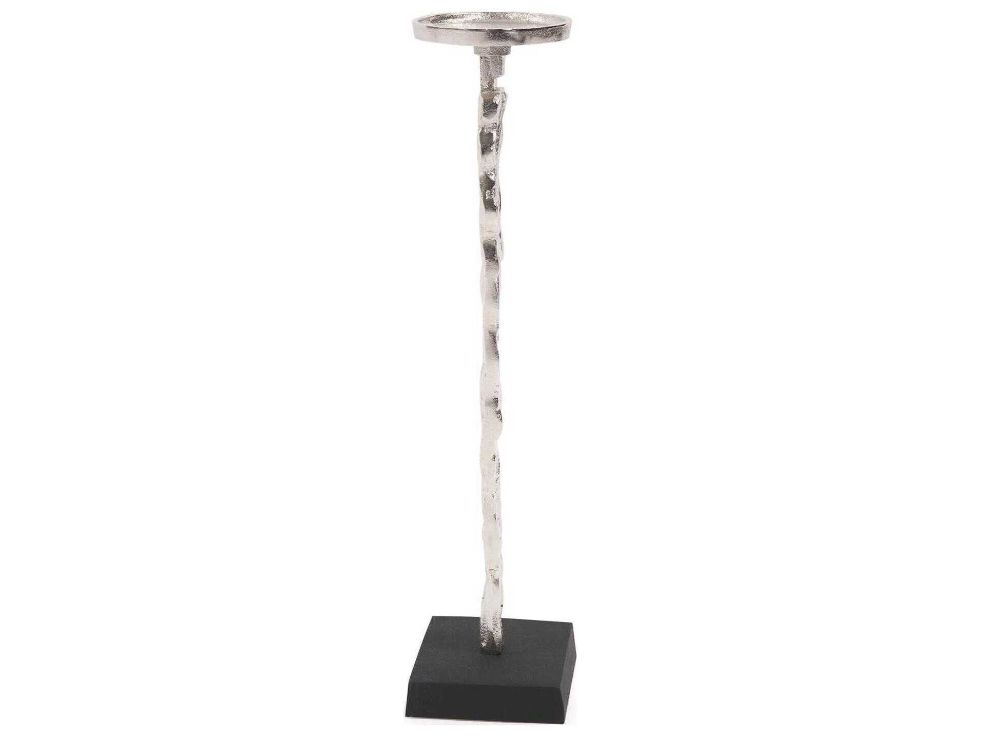 Howard Elliott Abstract Textured Nickel Candle Holder
