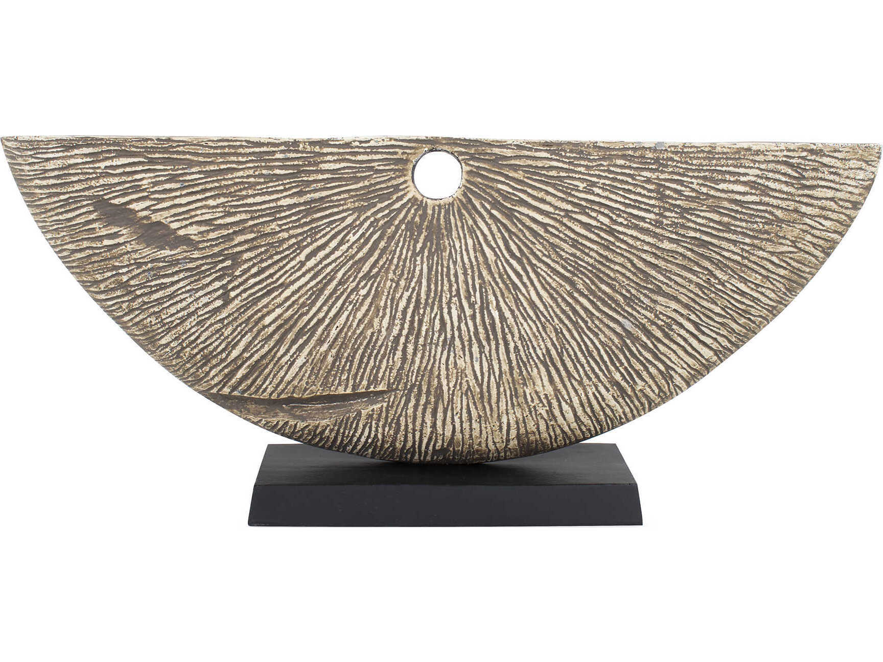 Howard Elliott Antique Silver Hubert Textural Sculpture