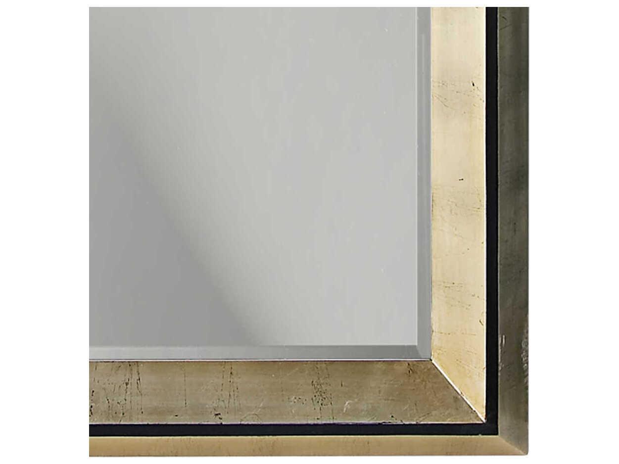 Howard Elliott Detroit Silver Leaf Rectangular Floor Mirror