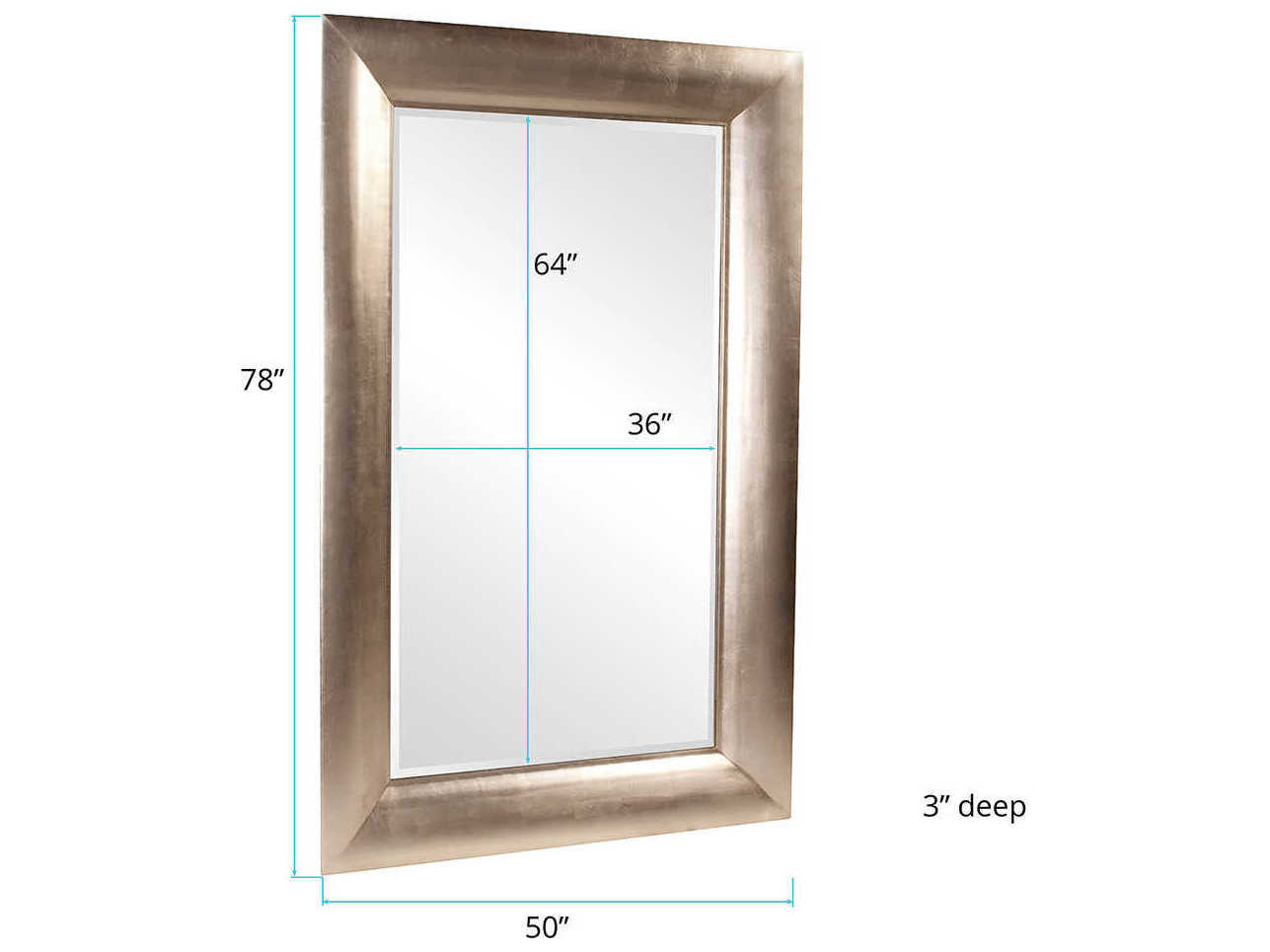 Howard Elliott Baron Silver Leaf Rectangular Floor Mirror