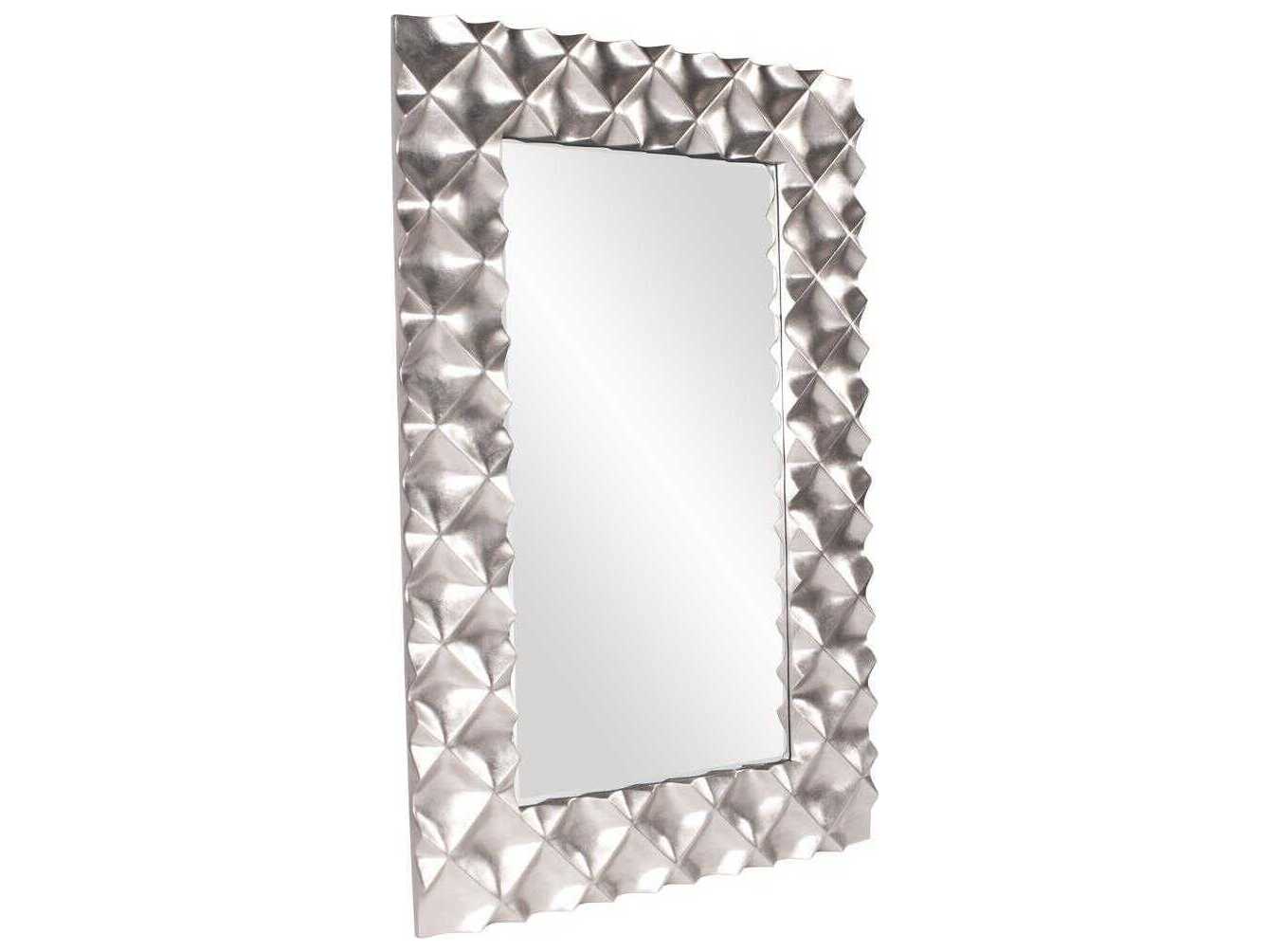 Howard Elliott Krystal Silver Leaf Rectangular Wall Mirror