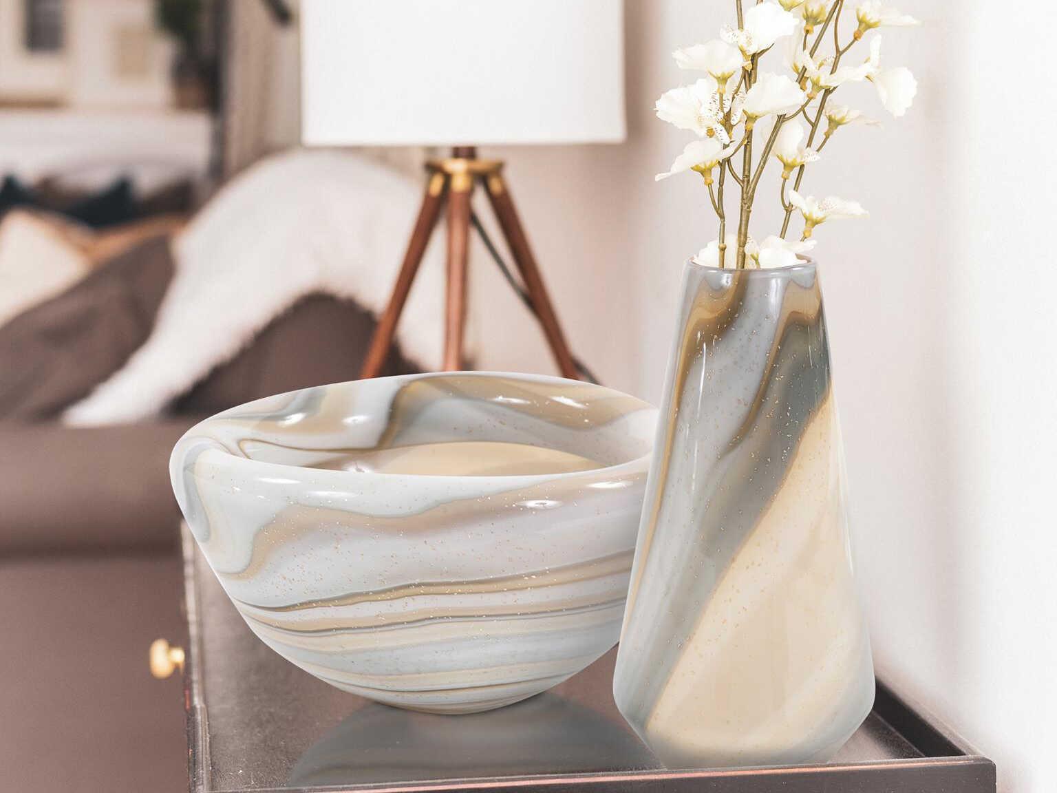 Howard Elliott Sand Art Tapered Glass Vase