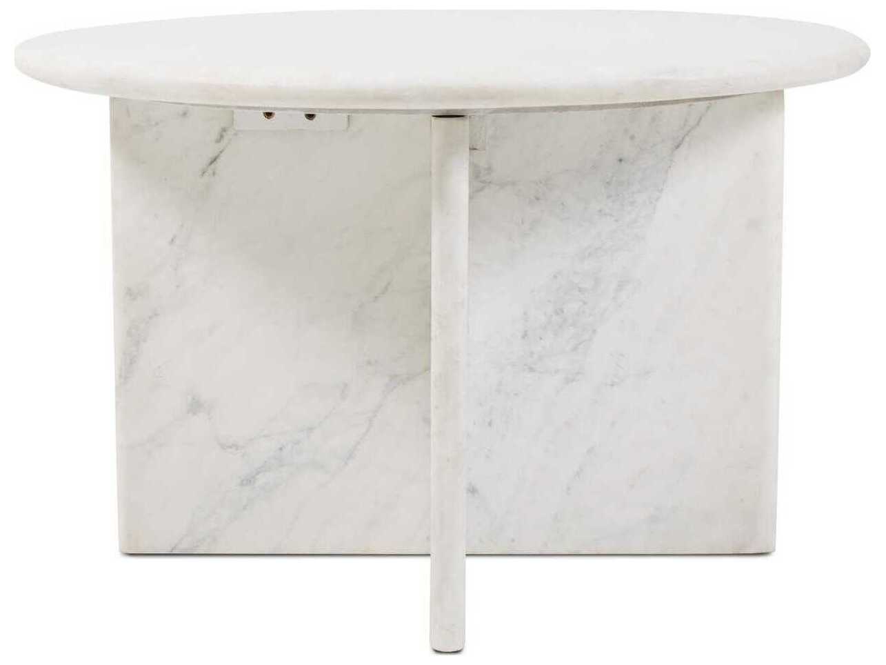 Howard Elliott Amara Round Marbled White Coffee Table