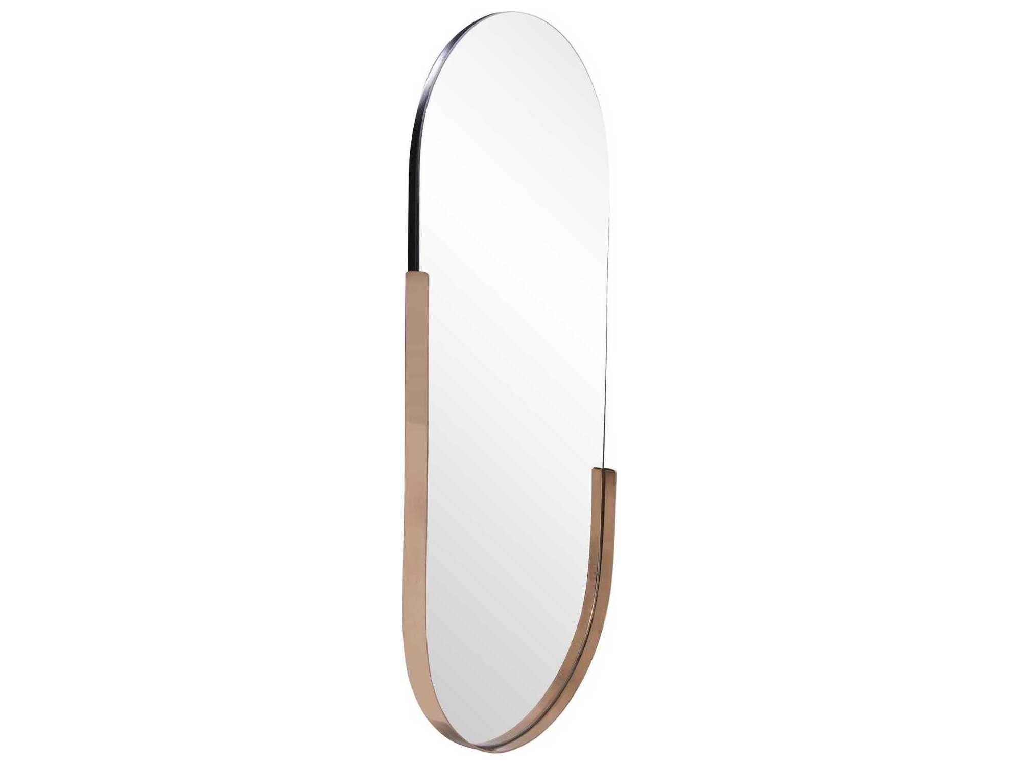 Howard Elliott Dante Polished Rose Gold Oval Wall Mirror