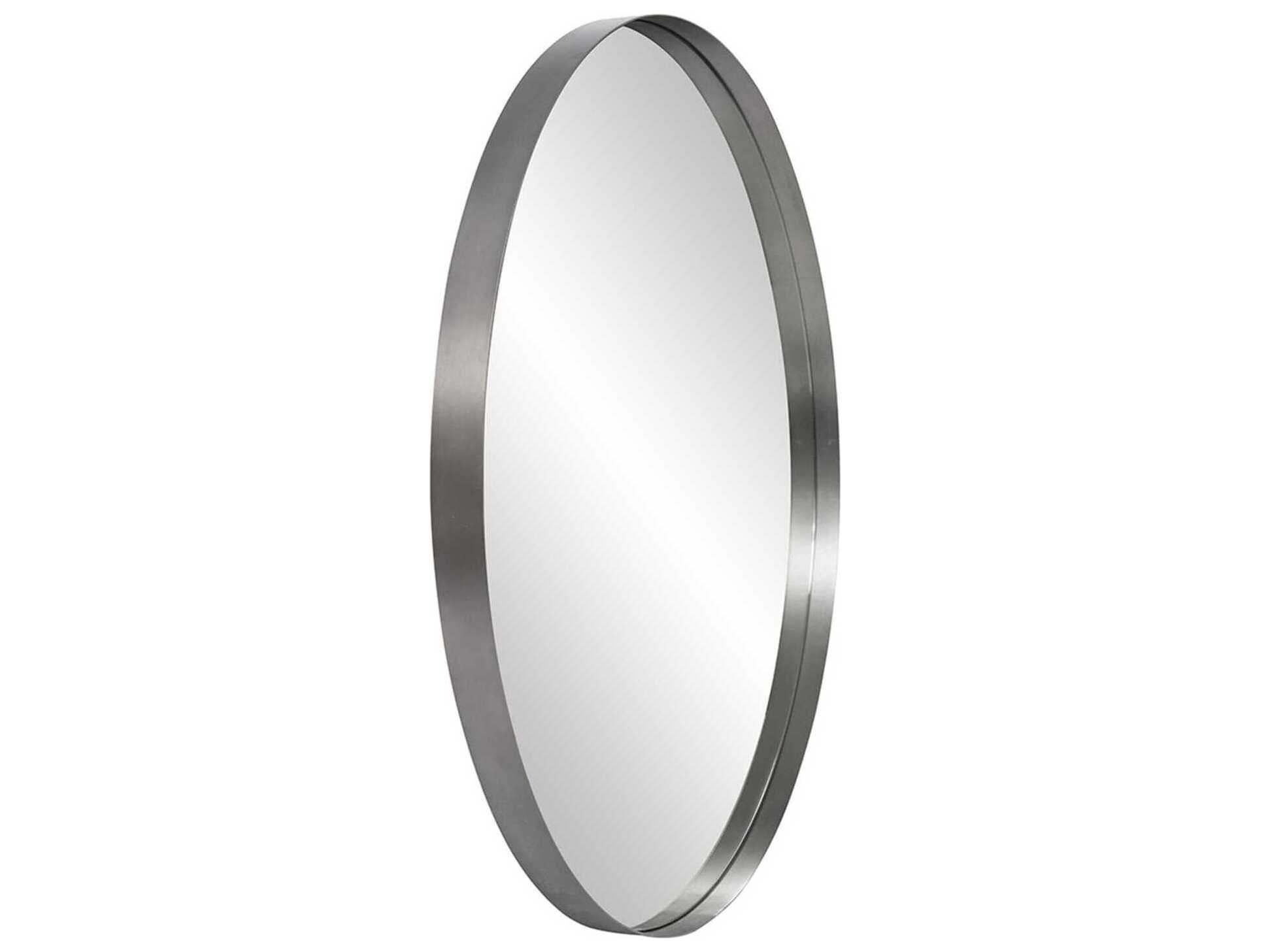 Howard Elliott Steele Silver Round Wall Mirror