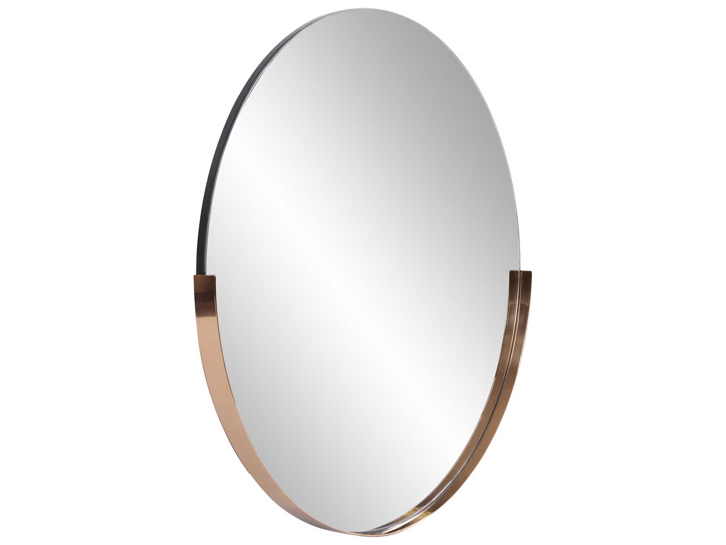 Howard Elliott Dante Polished Rose Gold Round Wall Mirror