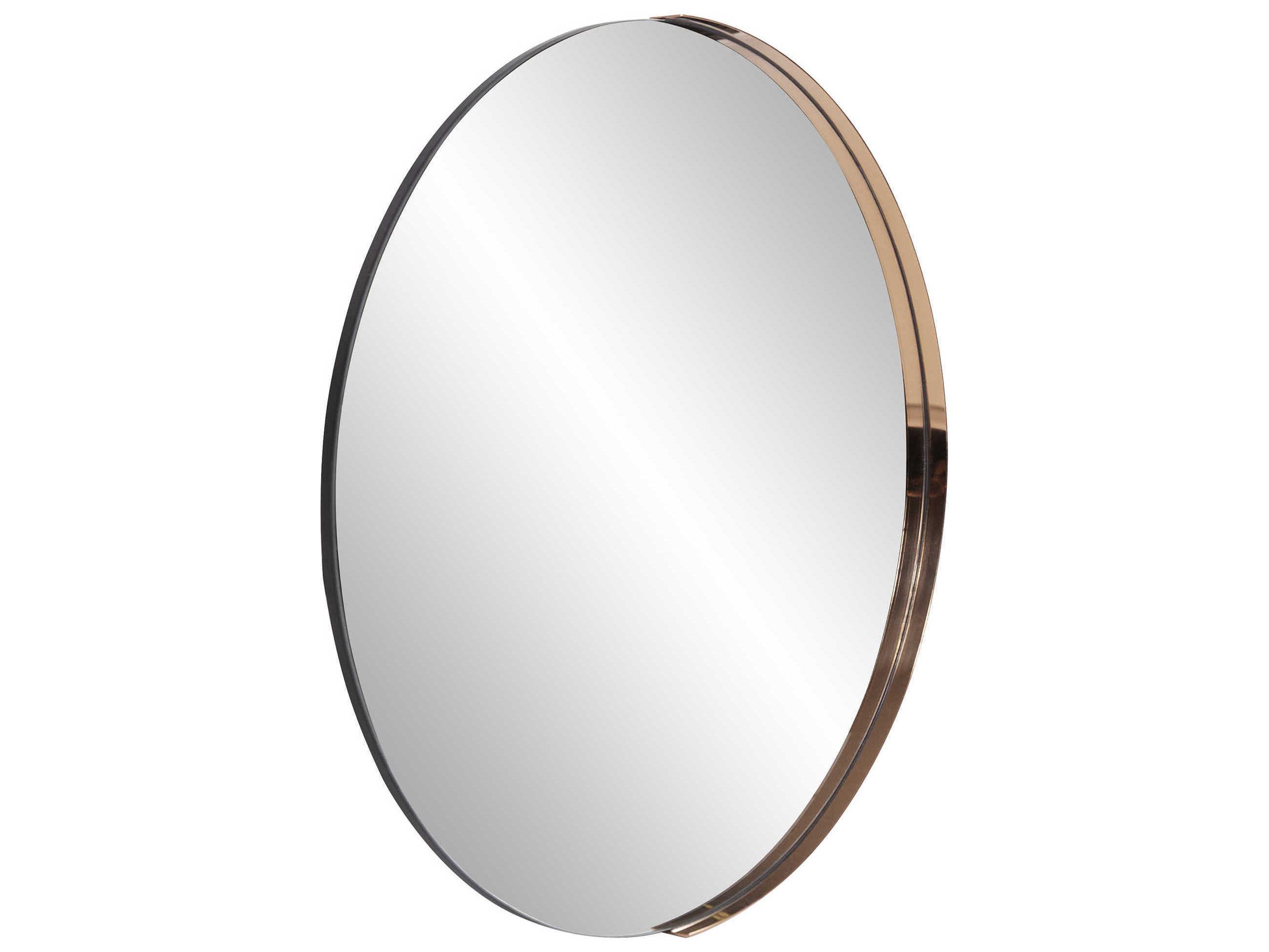 Howard Elliott Dante Polished Rose Gold Round Wall Mirror