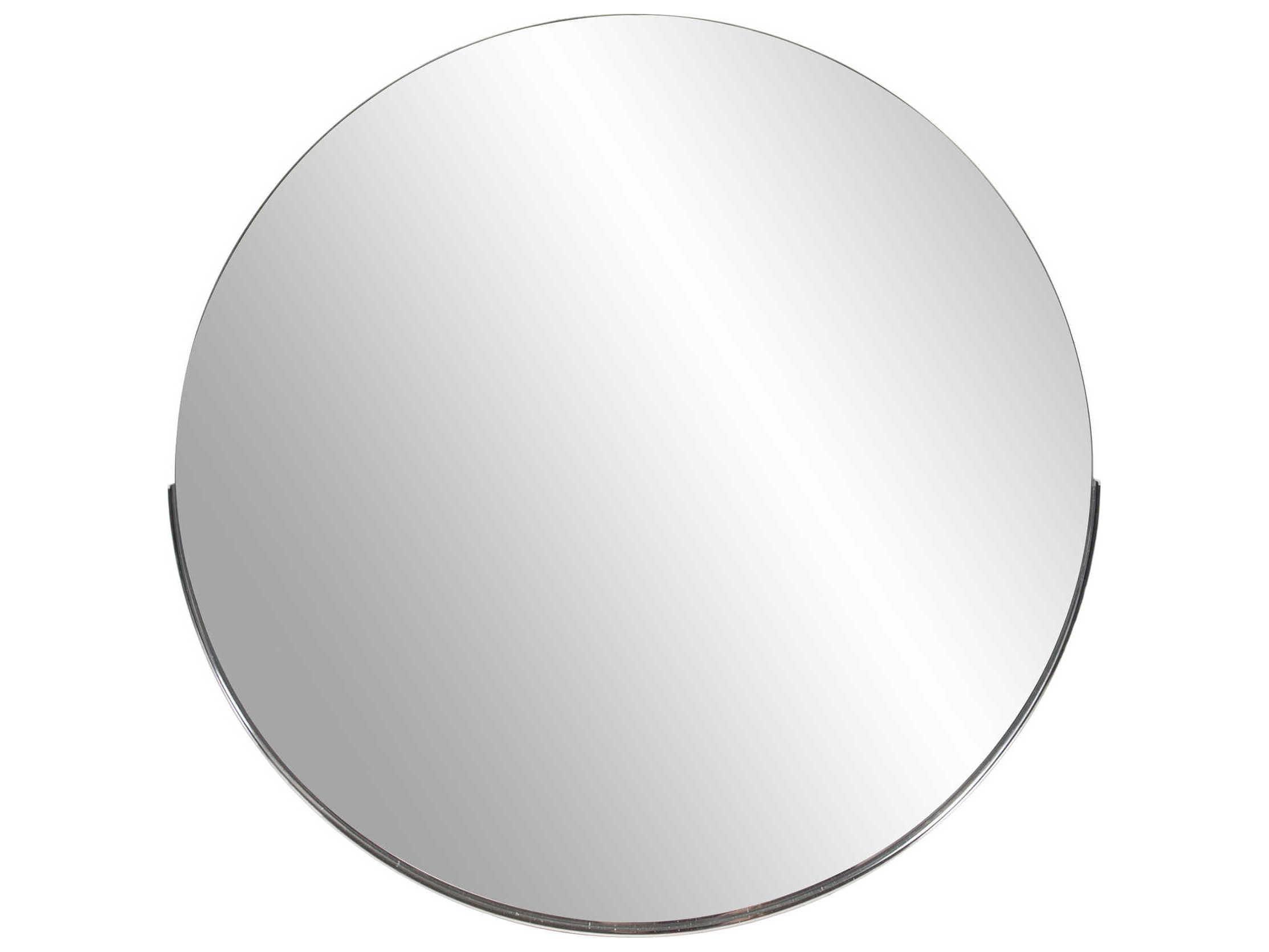 Howard Elliott Dante Polished Silver Round Wall Mirror