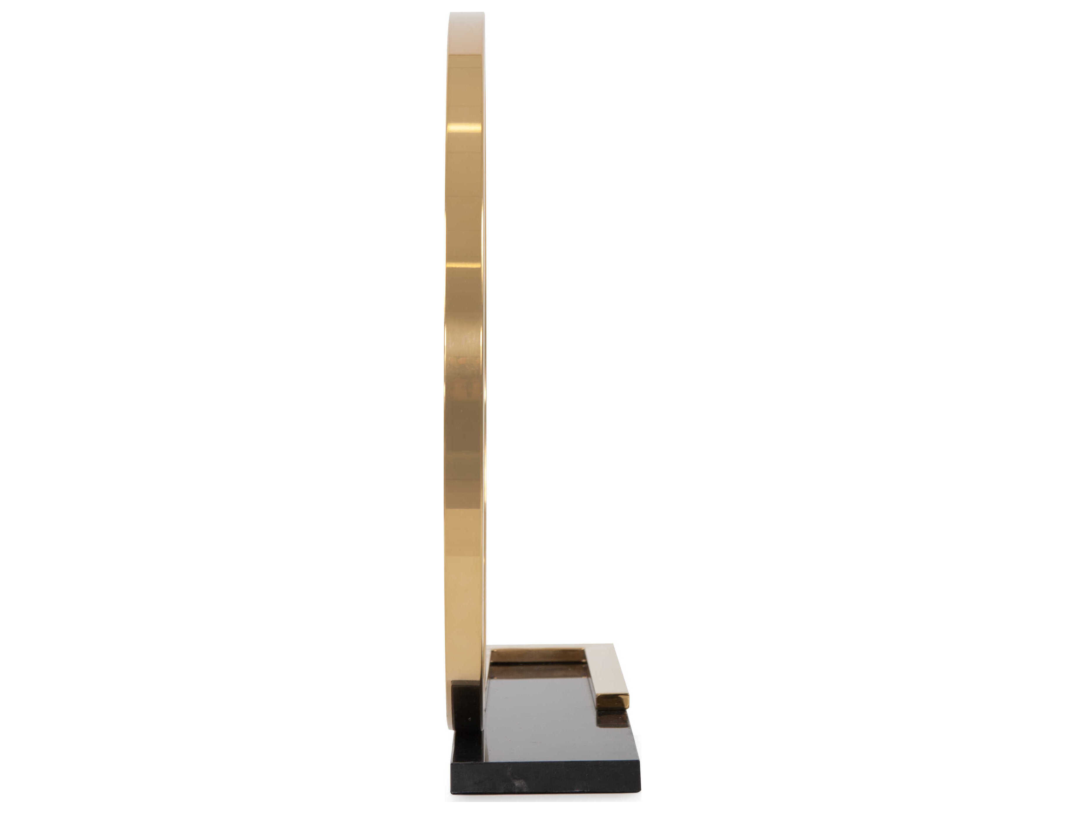 Howard Elliott Gatsby Black Gold Round Table Top Mirror