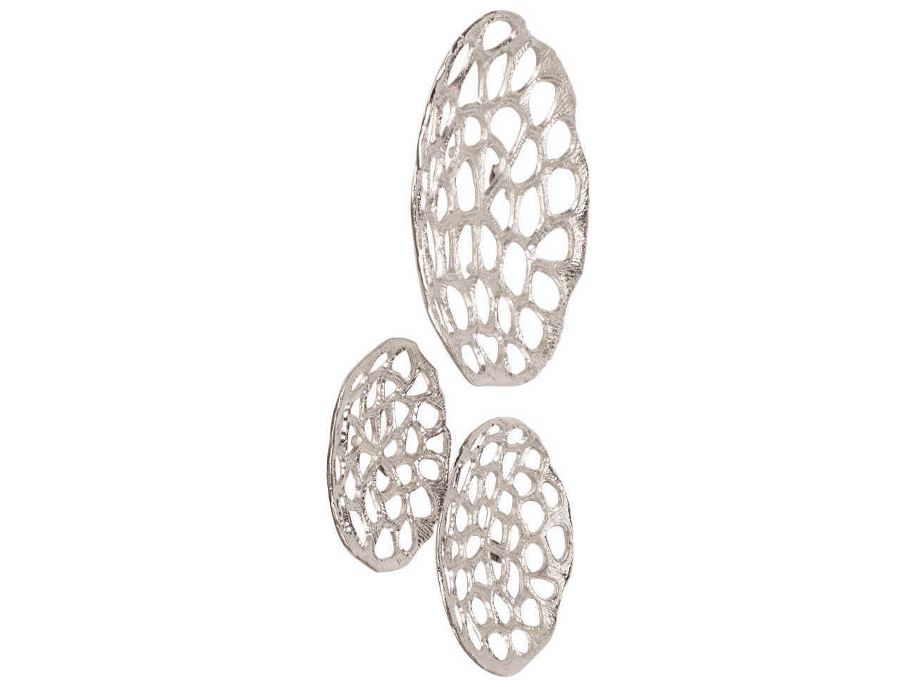 Howard Elliott Silver 12" Open Honeycomb Metal Wall Art