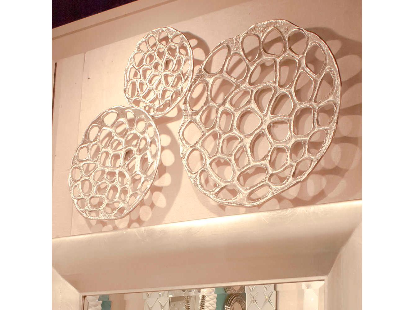 Howard Elliott Silver 12" Open Honeycomb Metal Wall Art