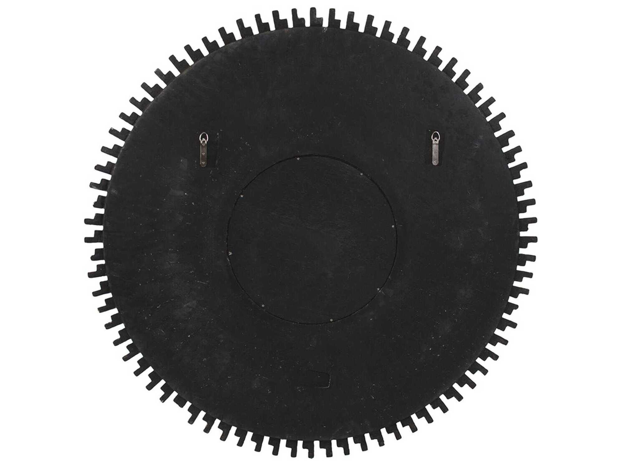 Howard Elliott Singapore Silver Leaf Round Wall Mirror