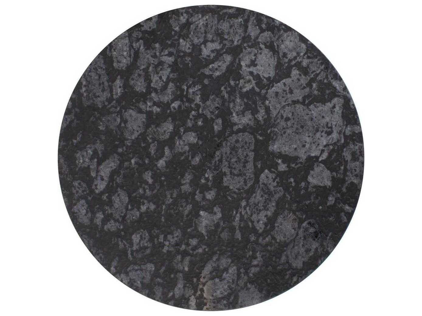 Howard Elliott Patrizia Round Marbled Black End Table