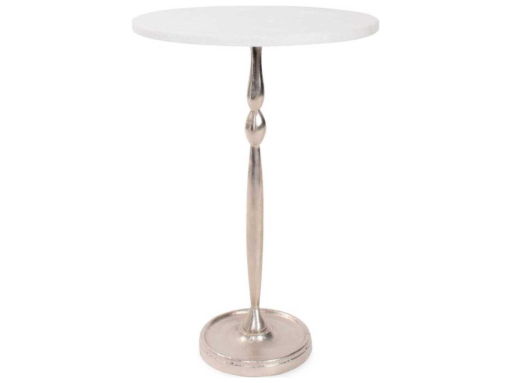 Howard Elliott Elisa Round Marbled White End Table