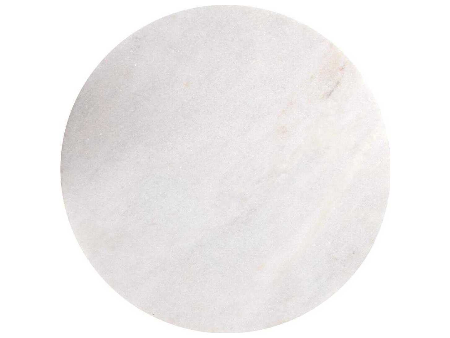 Howard Elliott Elisa Round Marbled White End Table