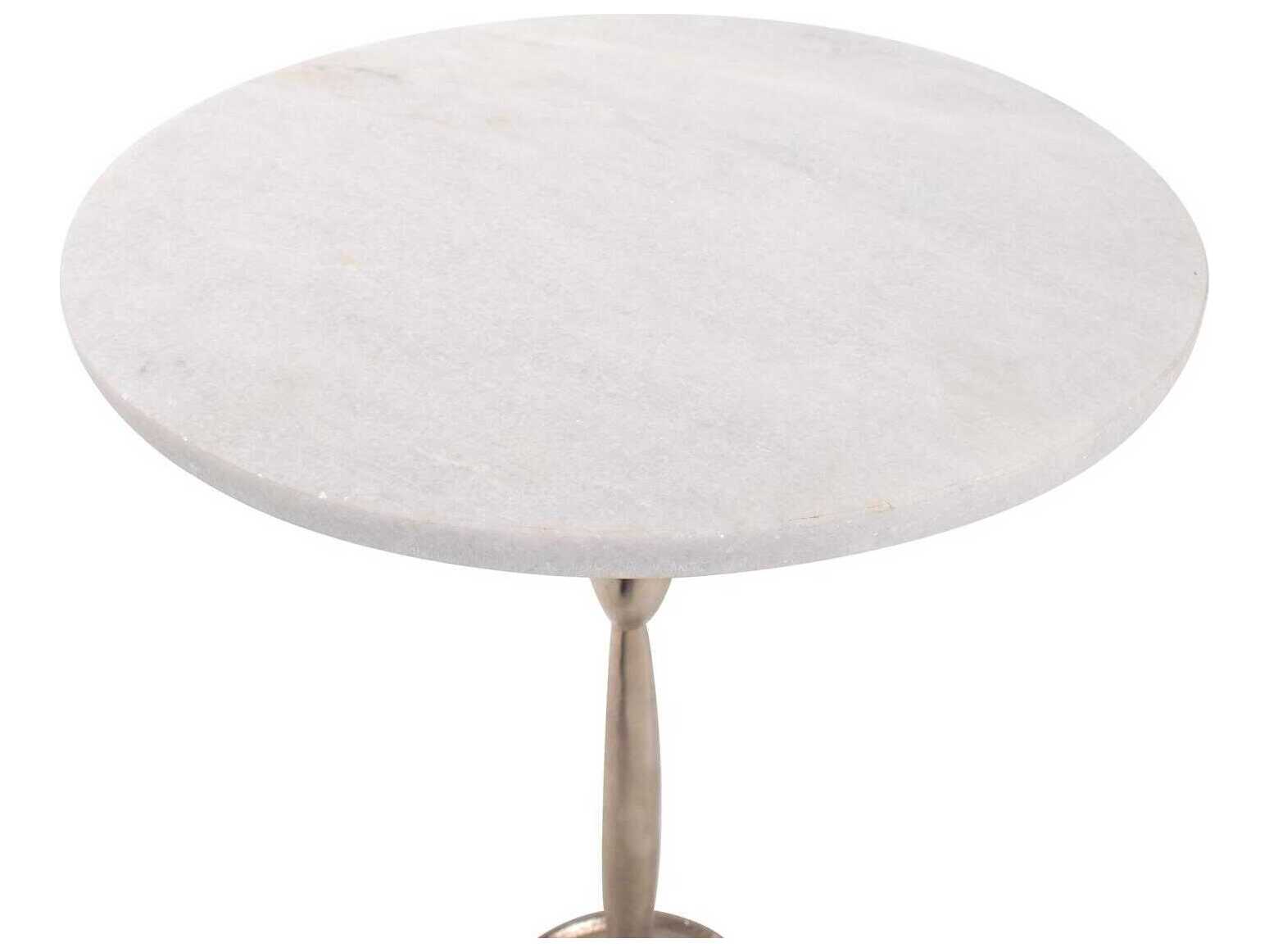 Howard Elliott Elisa Round Marbled White End Table