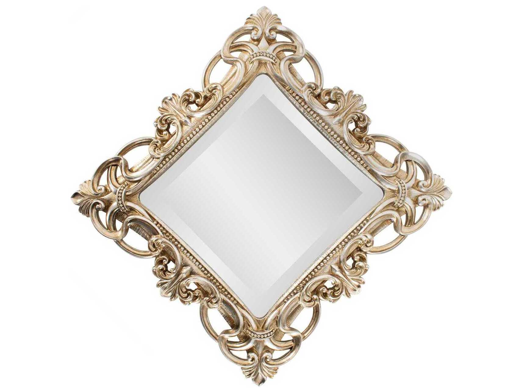 Howard Elliott French D' Amboise Antique Silver Square Wall Mirror