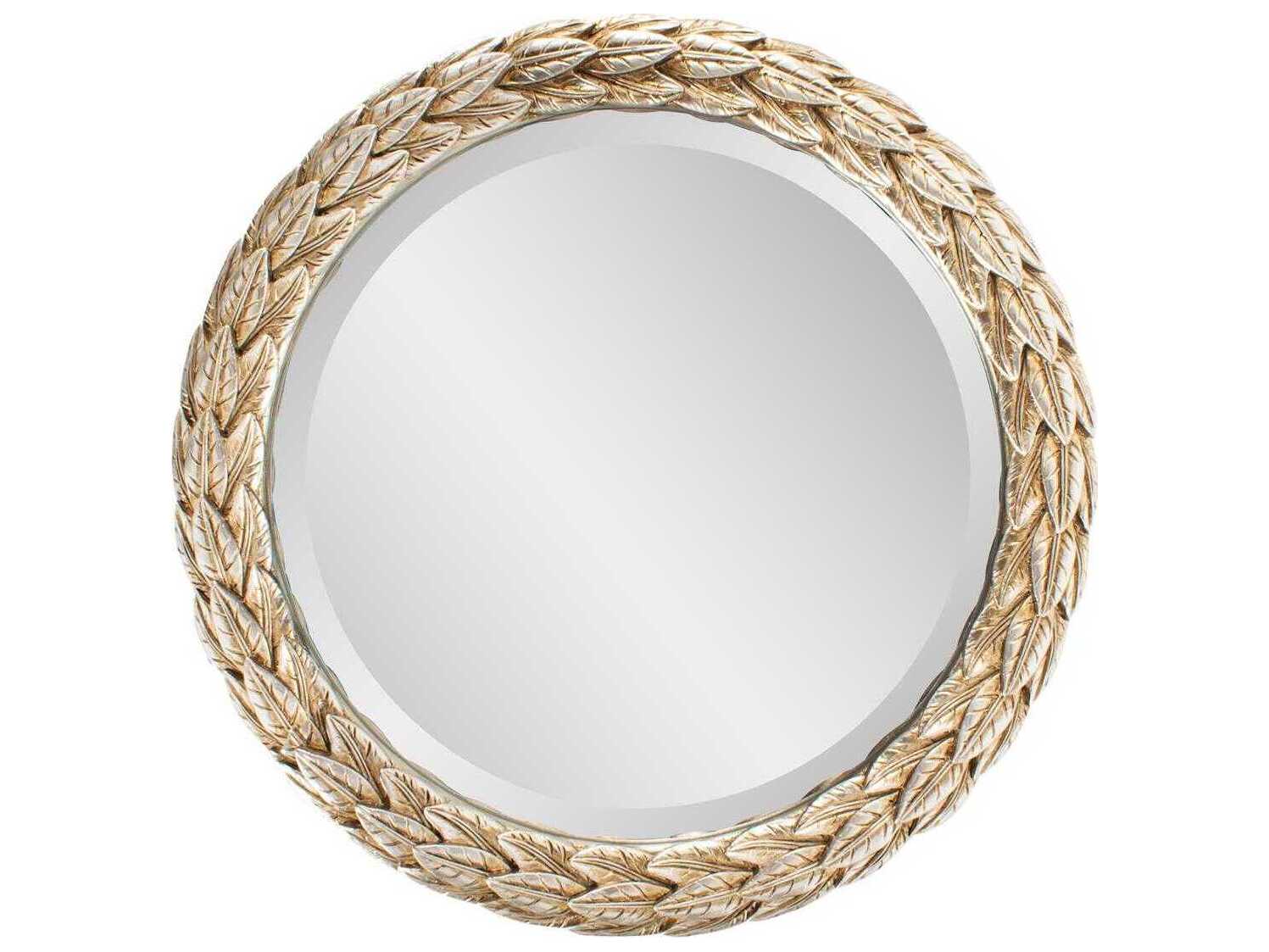 Howard Elliott French D' Amboise Antique Silver Round Wall Mirror