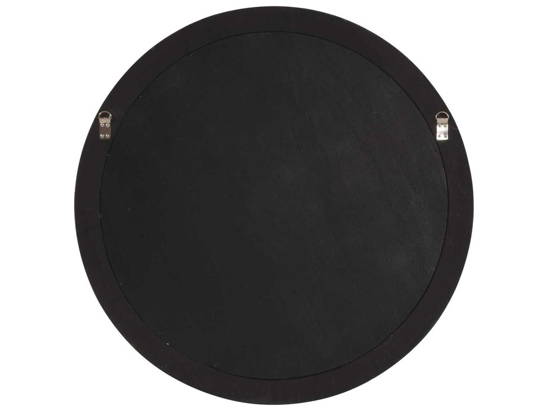 Howard Elliott George Lacquered Chocolate Round Wall Mirror