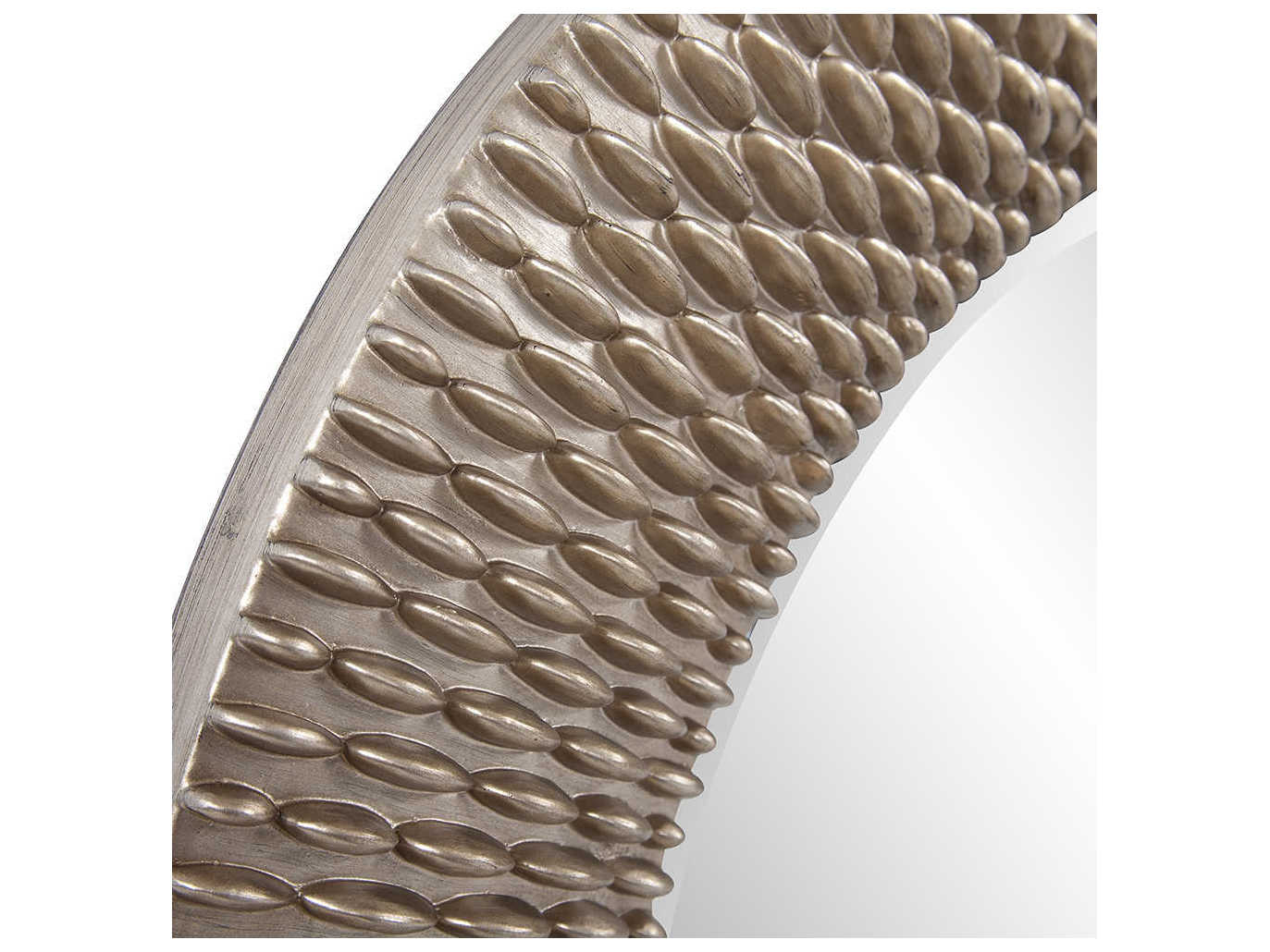 Howard Elliott Bergman Silver Leaf Round Wall Mirror