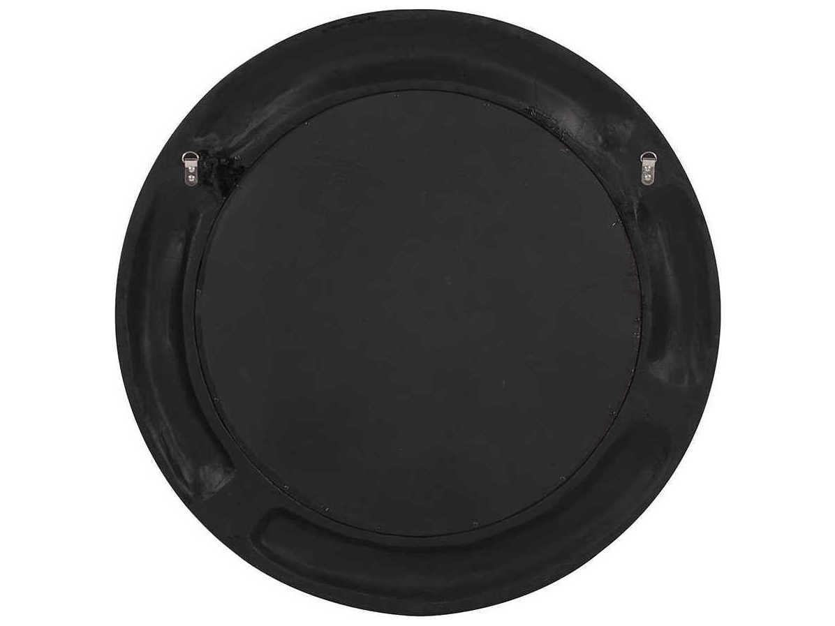 Howard Elliott Bergman Silver Leaf Round Wall Mirror