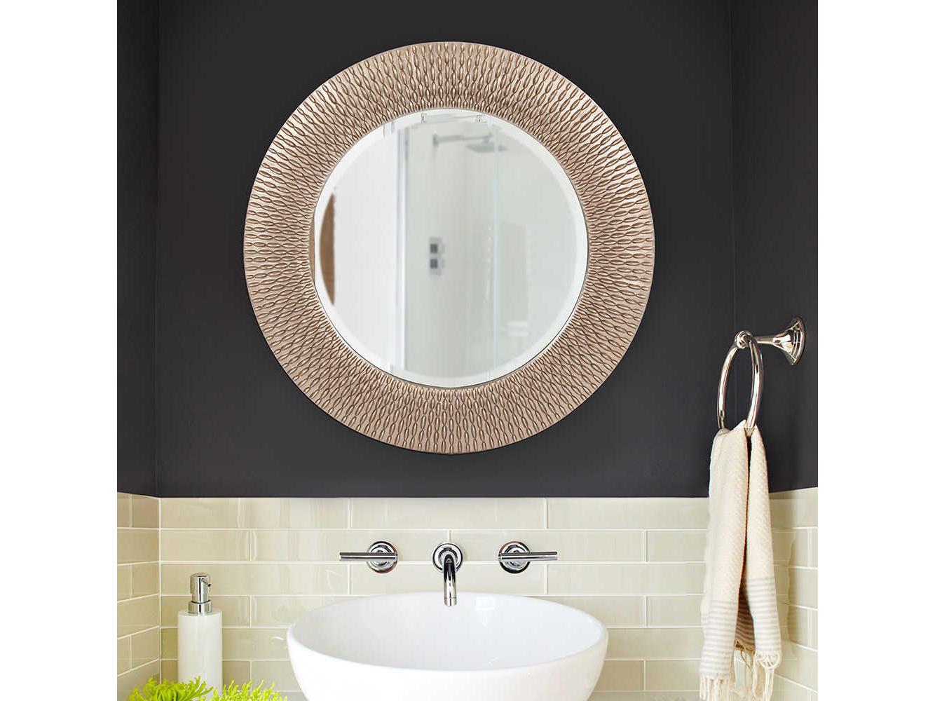 Howard Elliott Bergman Silver Leaf Round Wall Mirror