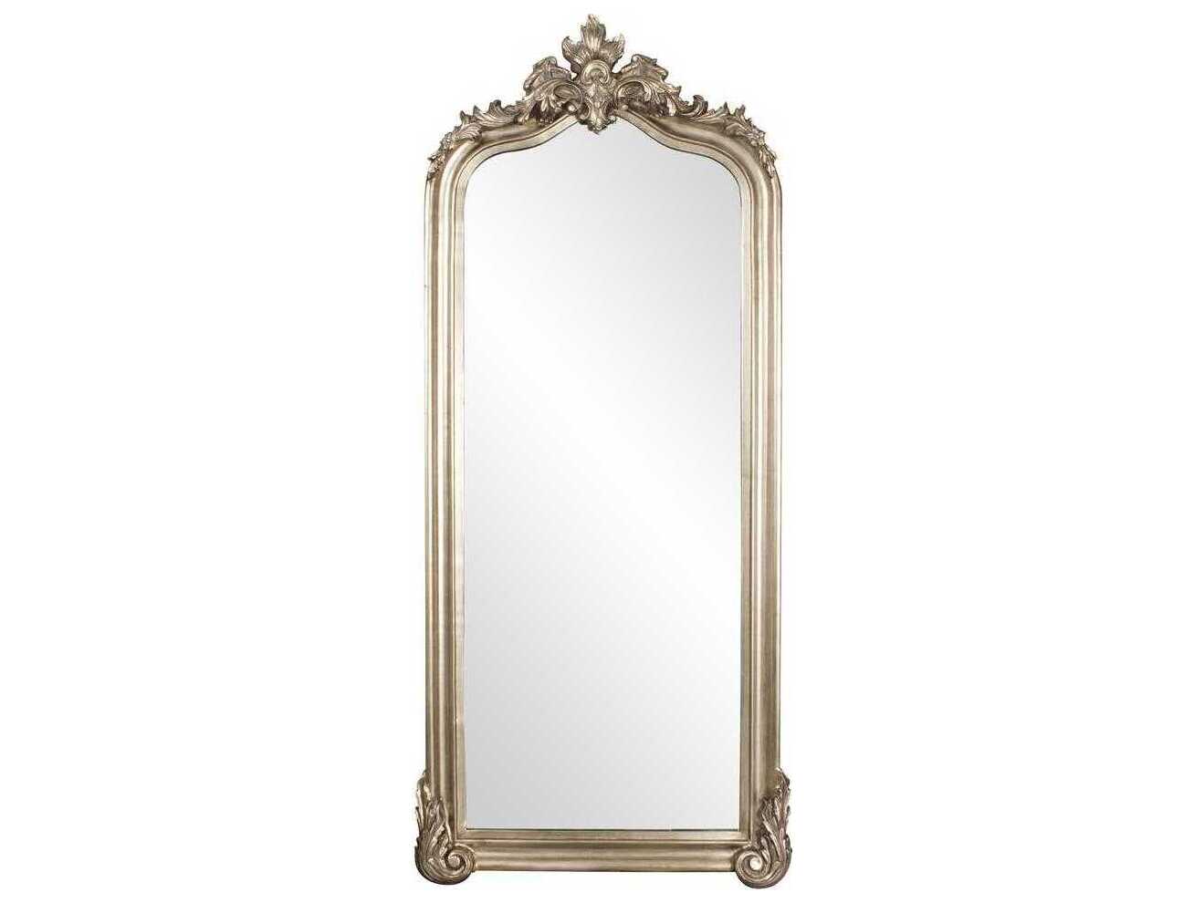Howard Elliott Tudor Silver Leaf Champagne Wall Mirror