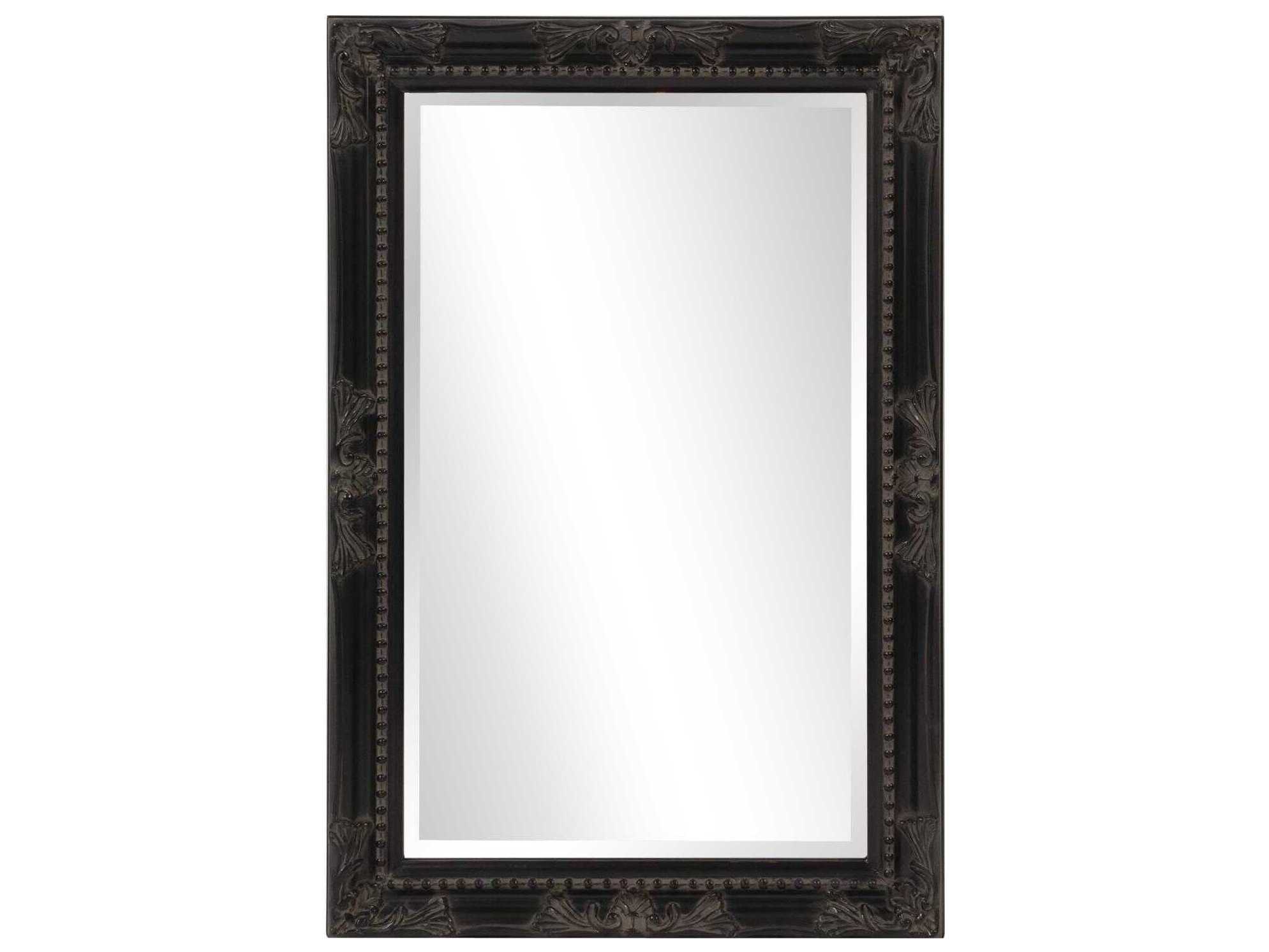 Howard Elliott Queen Ann Antique Black Rectangular Wall Mirror