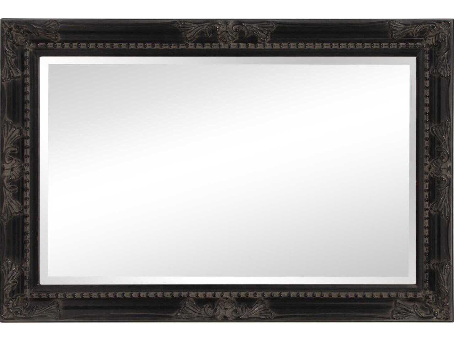 Howard Elliott Queen Ann Antique Black Rectangular Wall Mirror