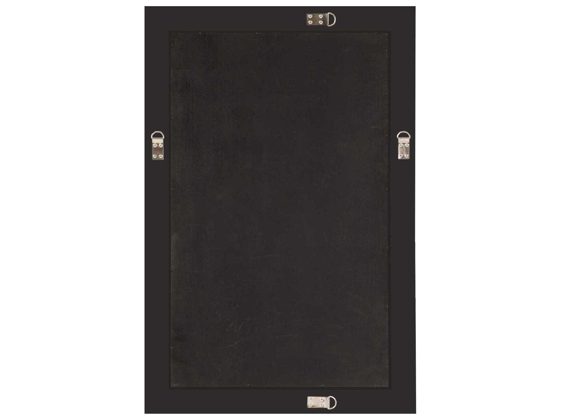 Howard Elliott Queen Ann Antique Black Rectangular Wall Mirror