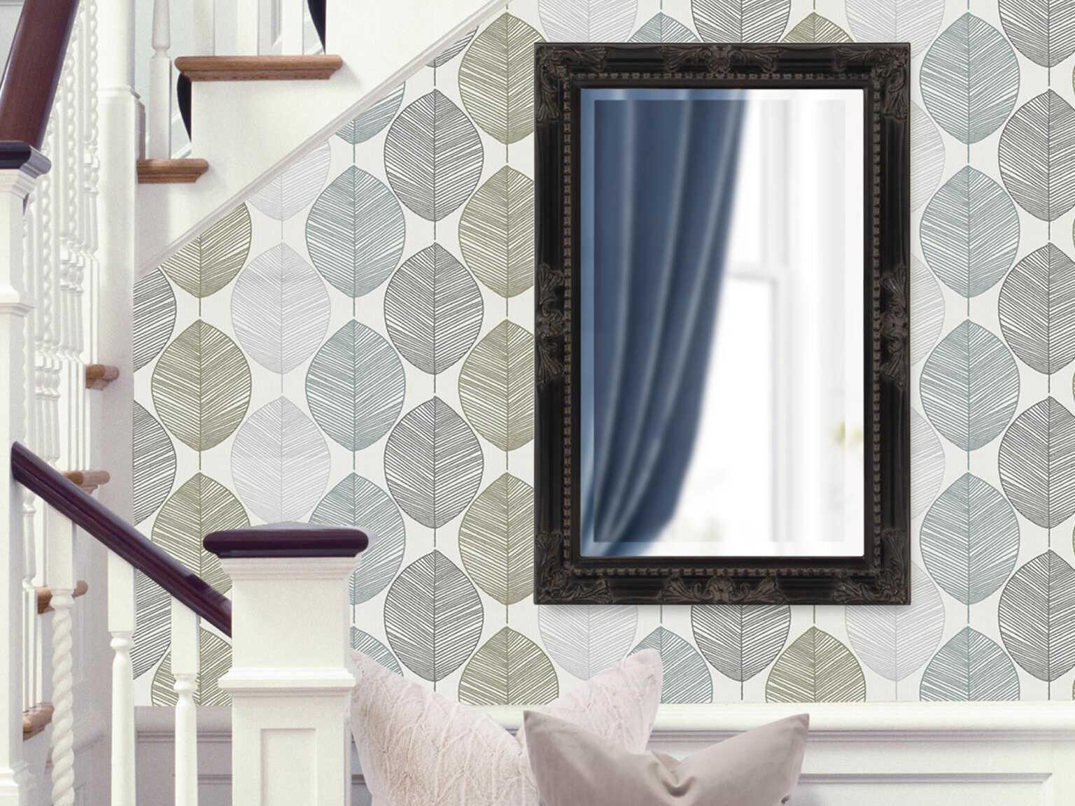 Howard Elliott Queen Ann Antique Black Rectangular Wall Mirror