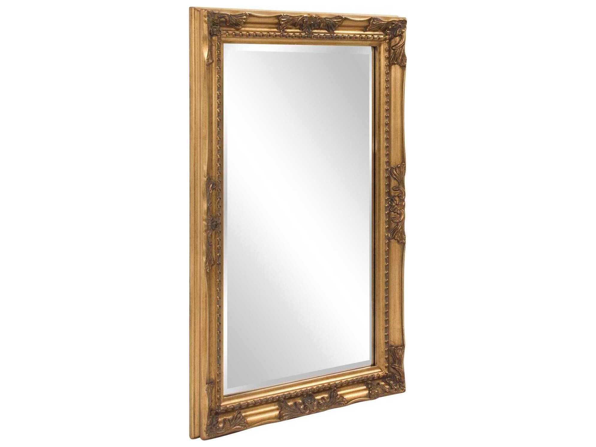 Howard Elliott Queen Ann Antique Gold Leaf Rectangular Wall Mirror