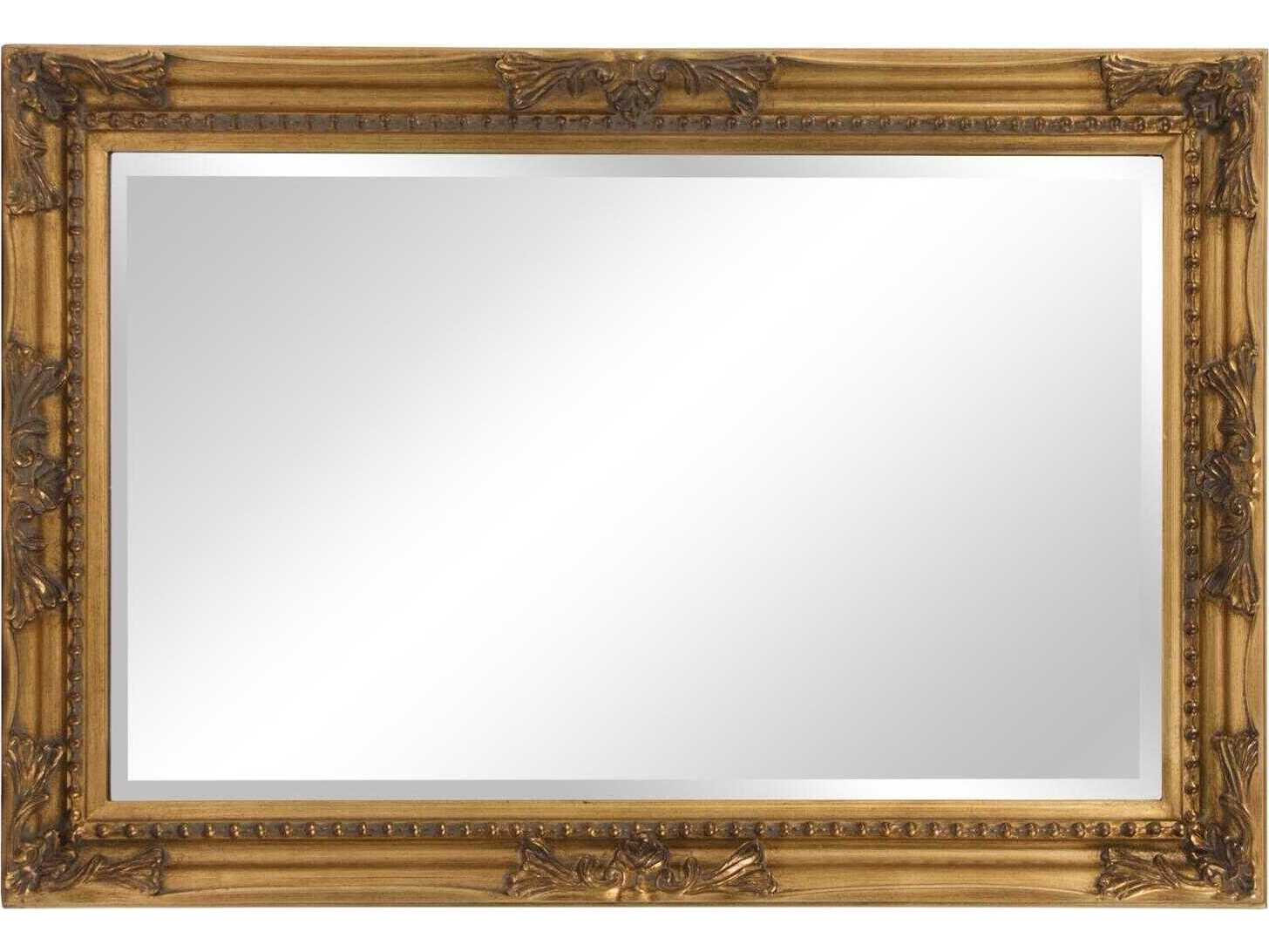 Howard Elliott Queen Ann Antique Gold Leaf Rectangular Wall Mirror