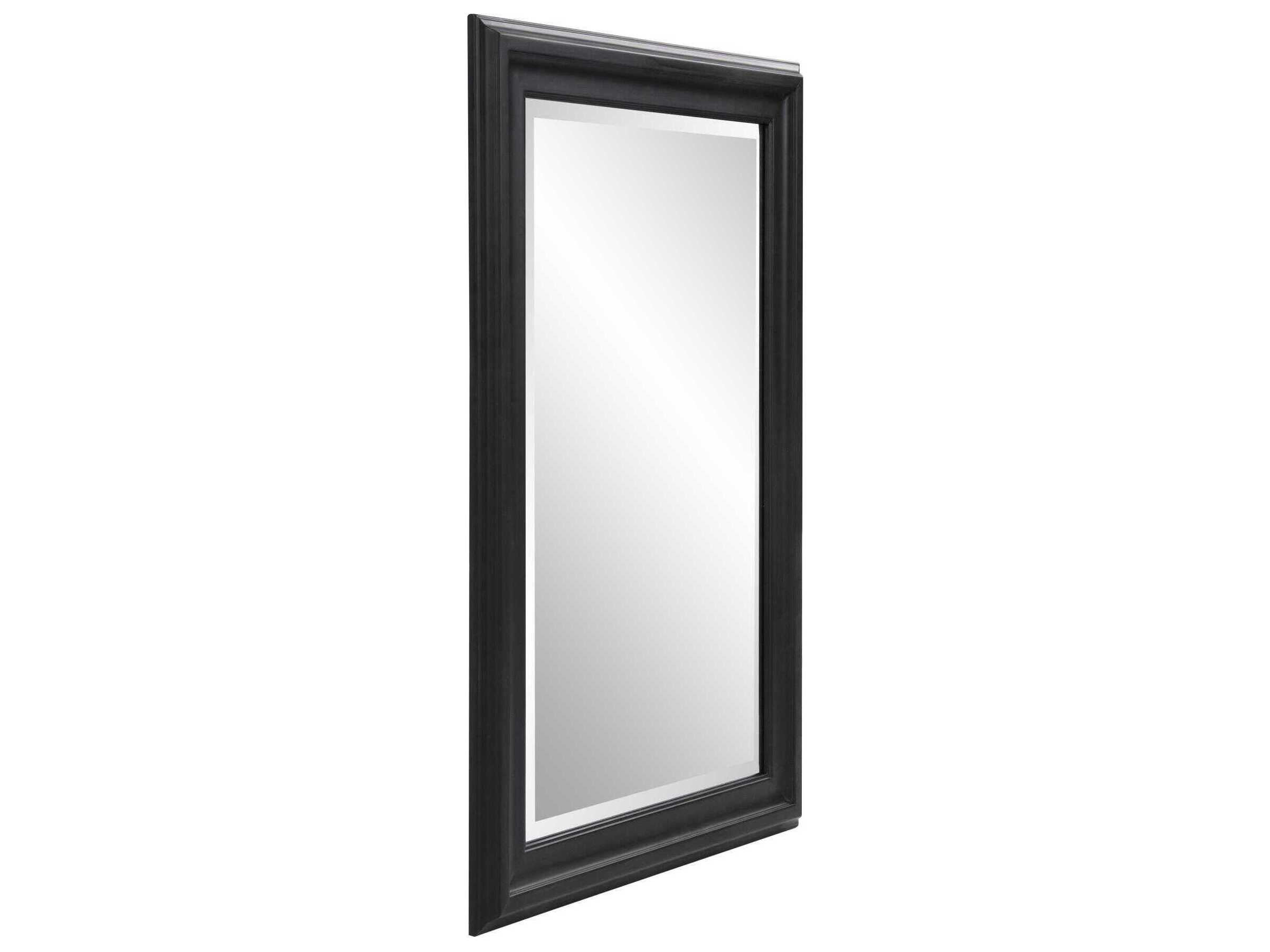 Howard Elliott George Matte Black Rectangular Wall Mirror