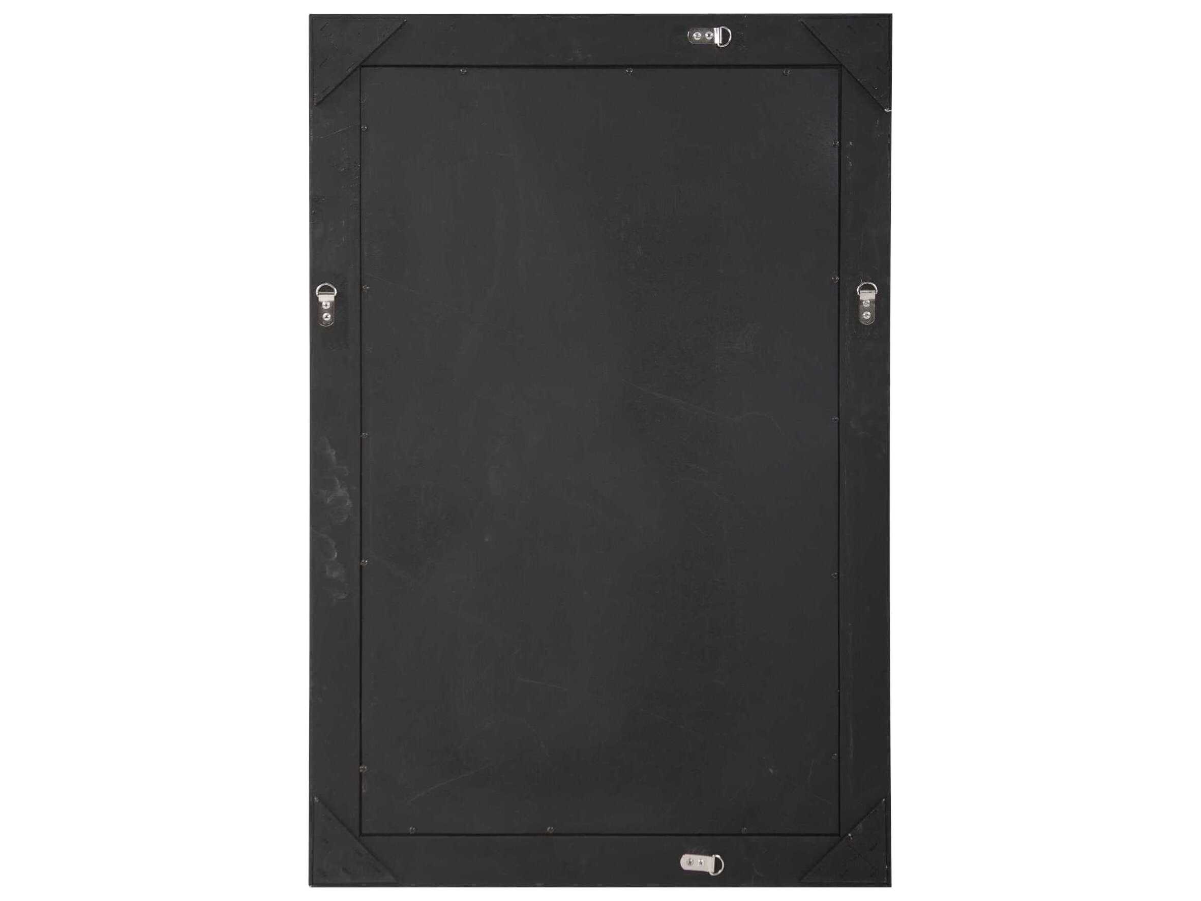 Howard Elliott George Matte Black Rectangular Wall Mirror