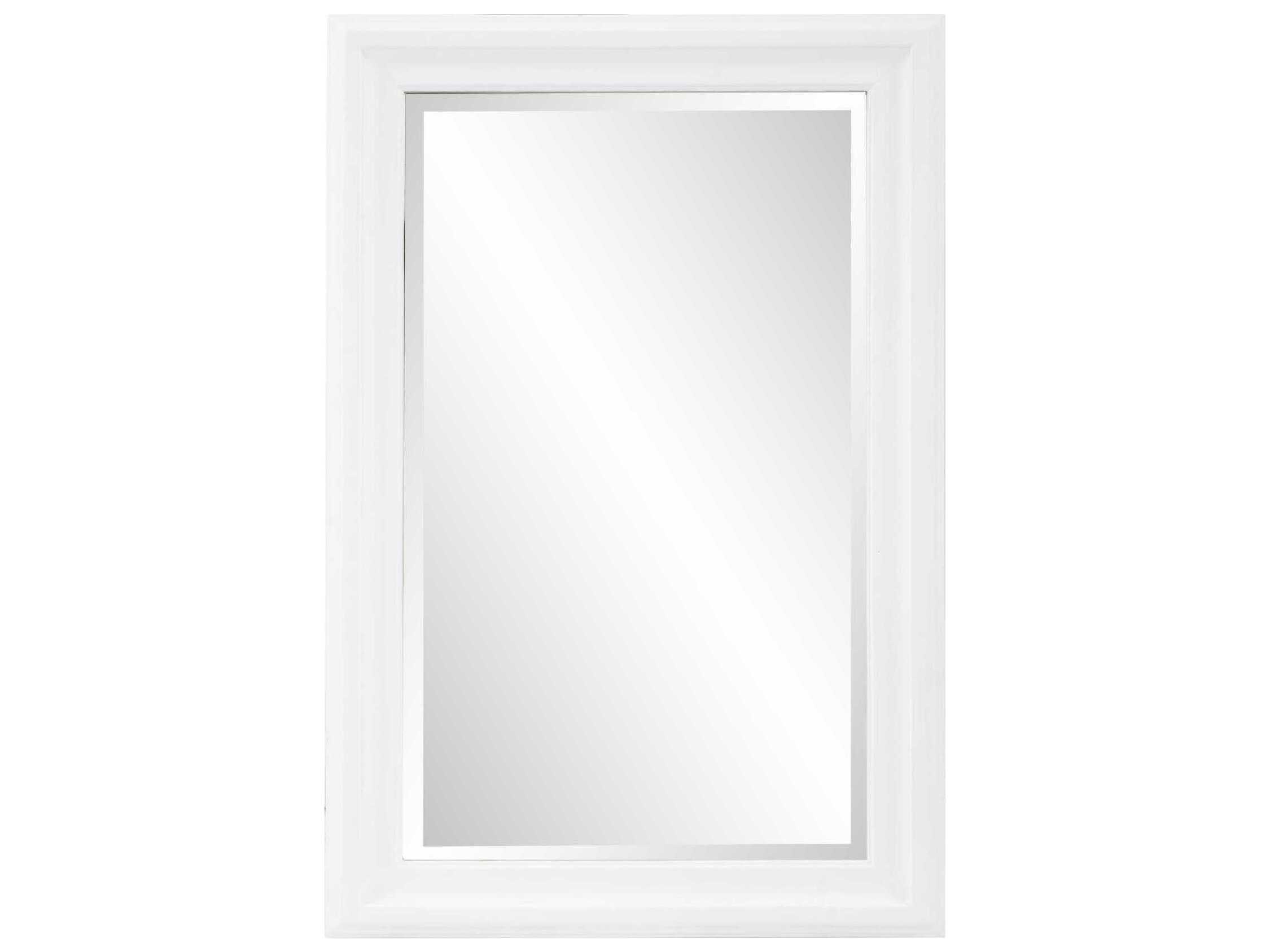 Howard Elliott George Matte White Rectangular Wall Mirror