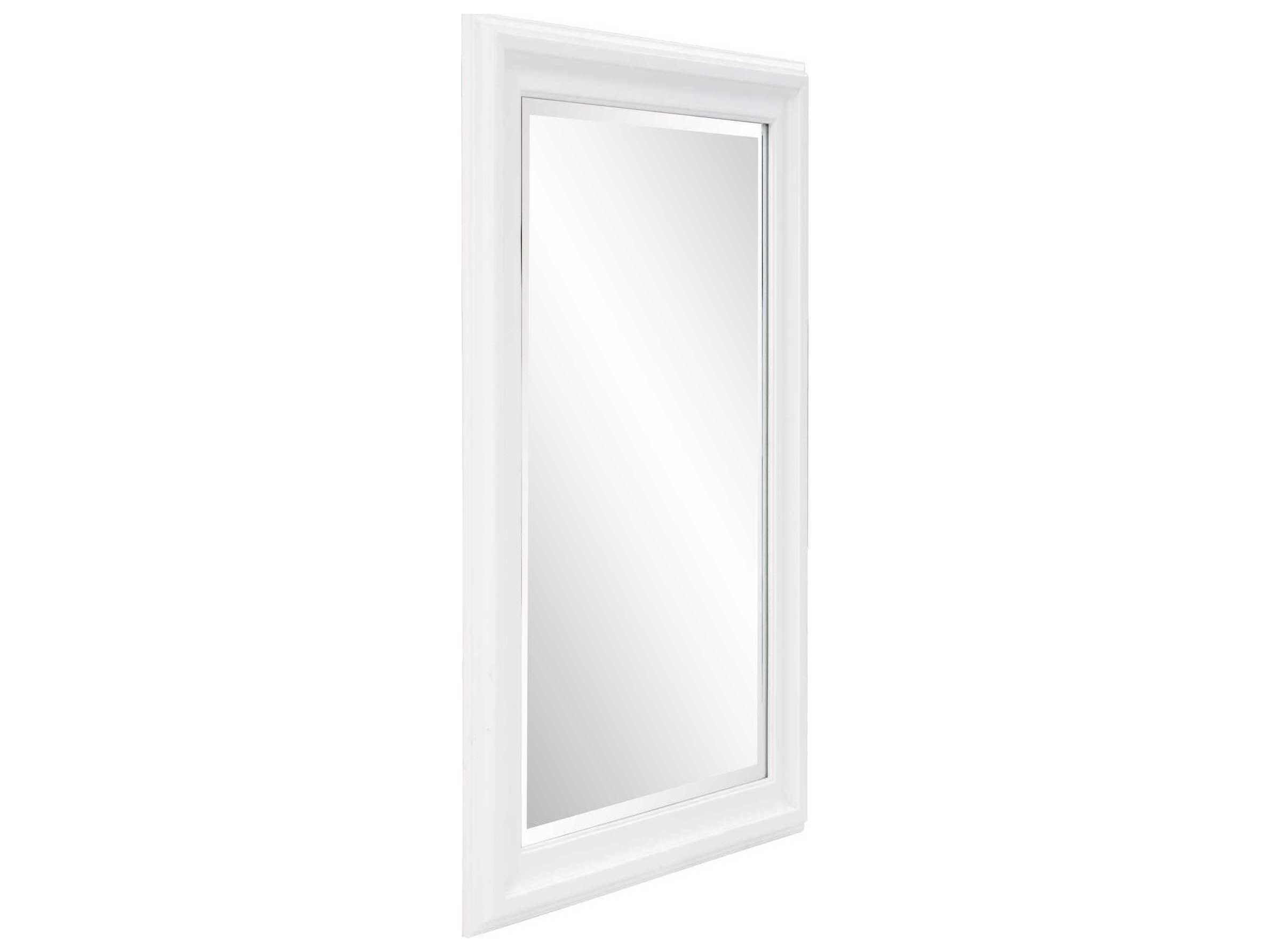 Howard Elliott George Matte White Rectangular Wall Mirror