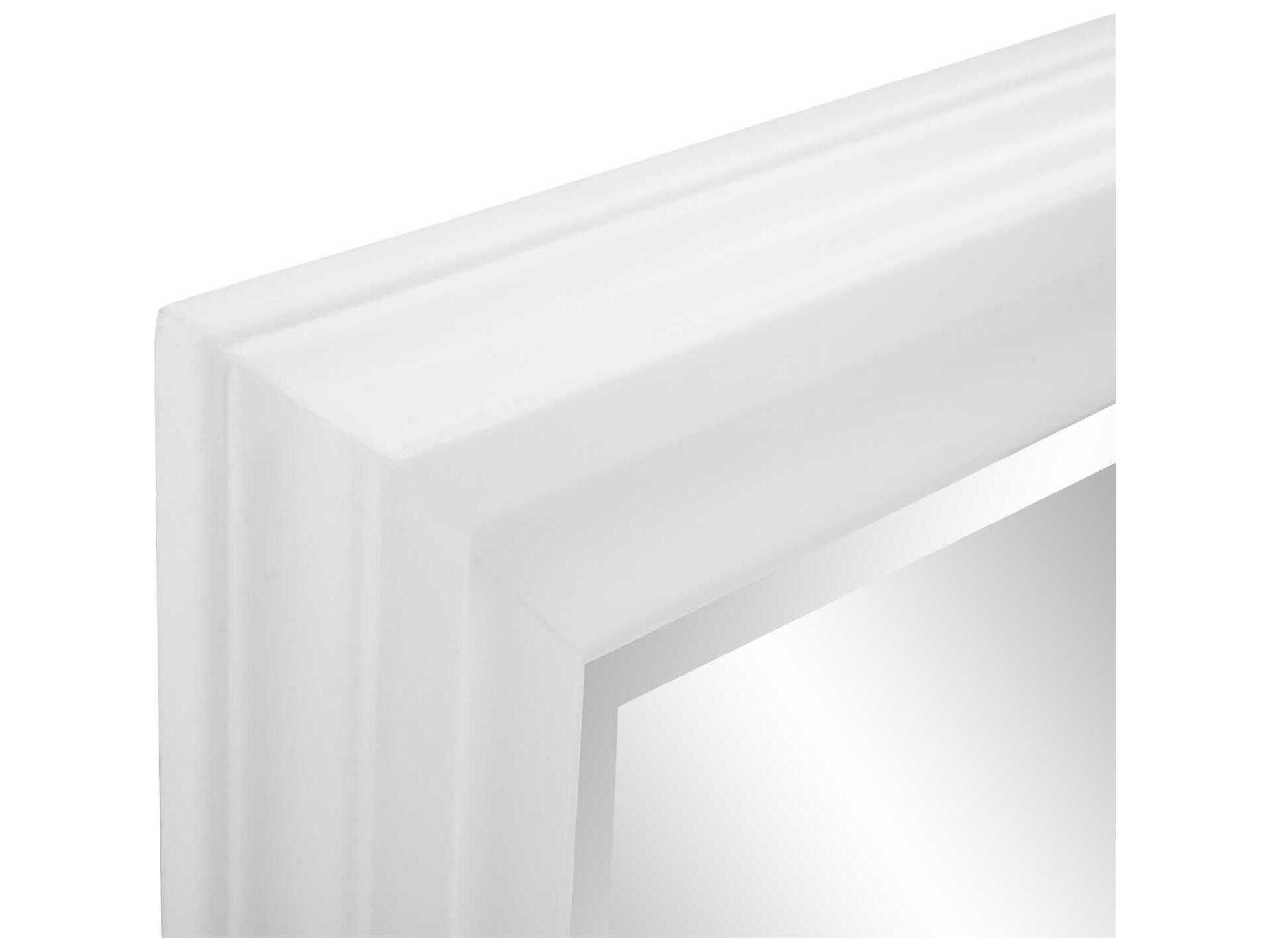 Howard Elliott George Matte White Rectangular Wall Mirror