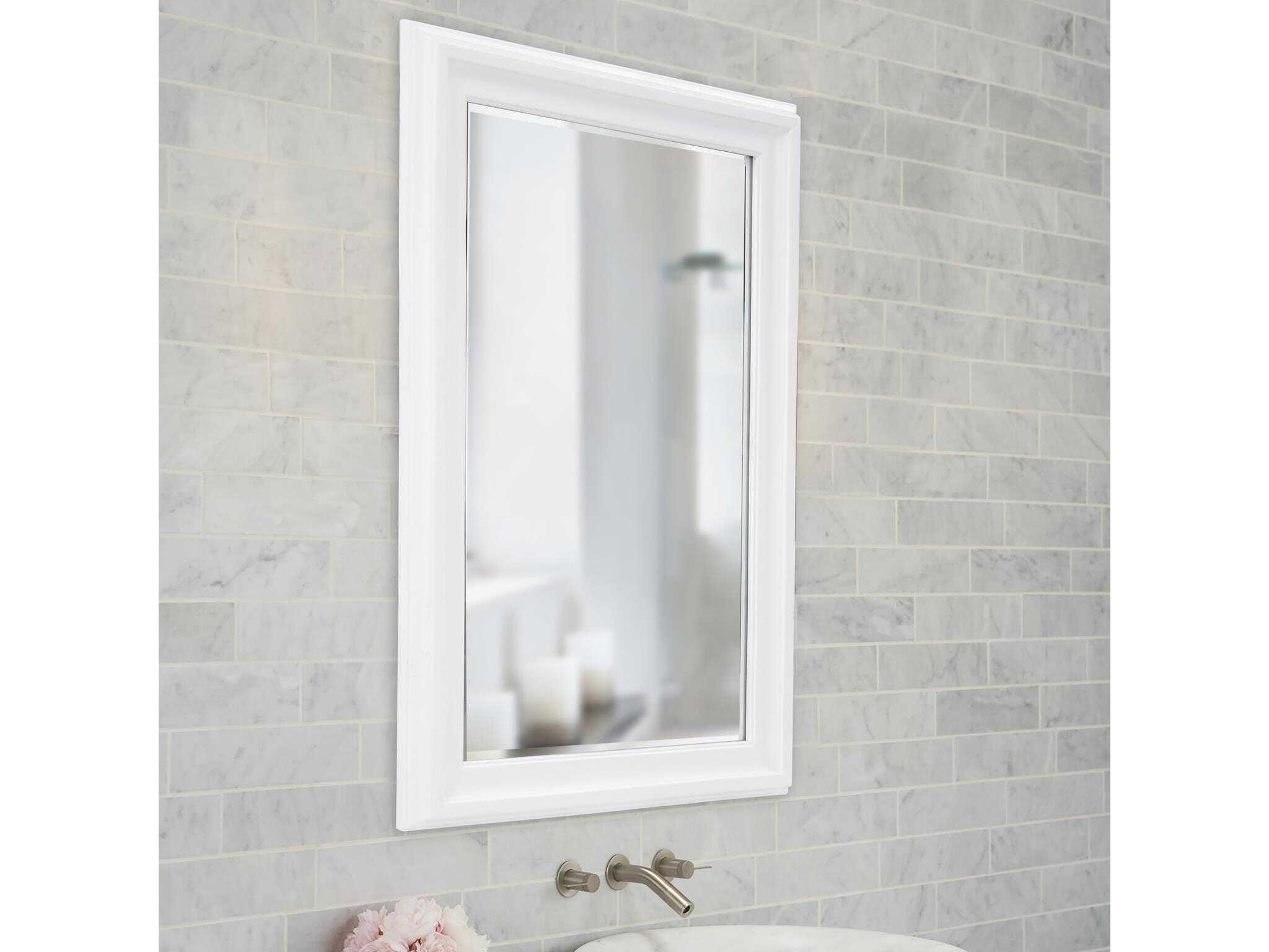 Howard Elliott George Matte White Rectangular Wall Mirror