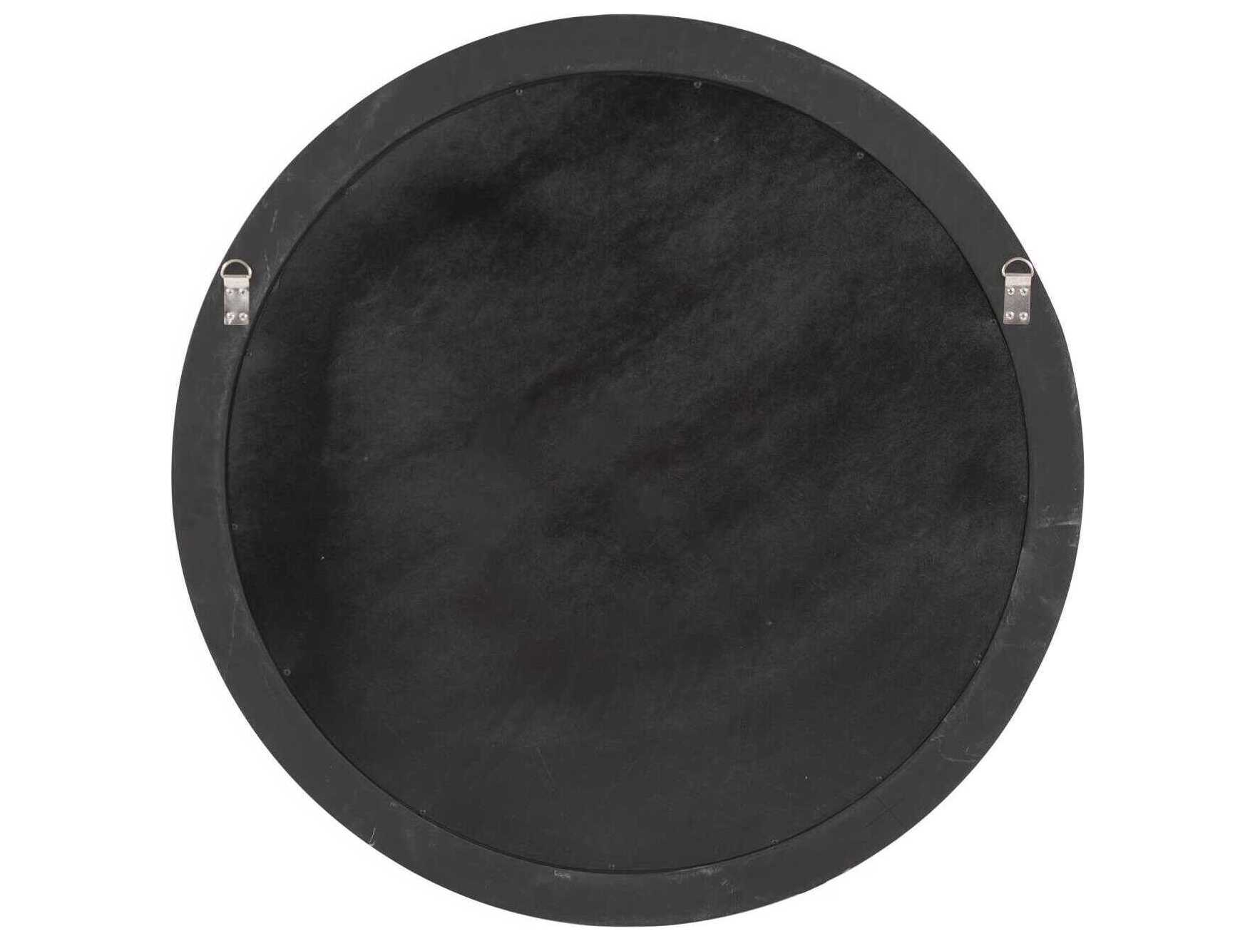 Howard Elliott George Matte Black Round Wall Mirror