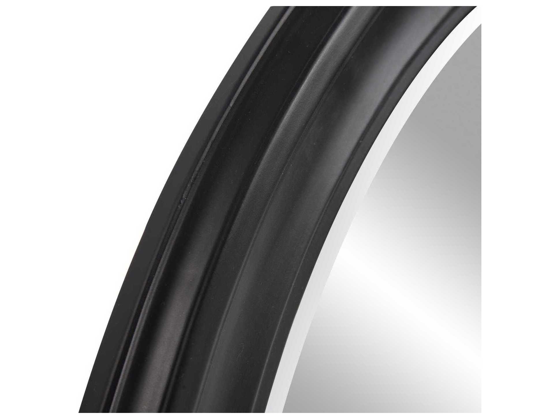 Howard Elliott George Matte Black Round Wall Mirror