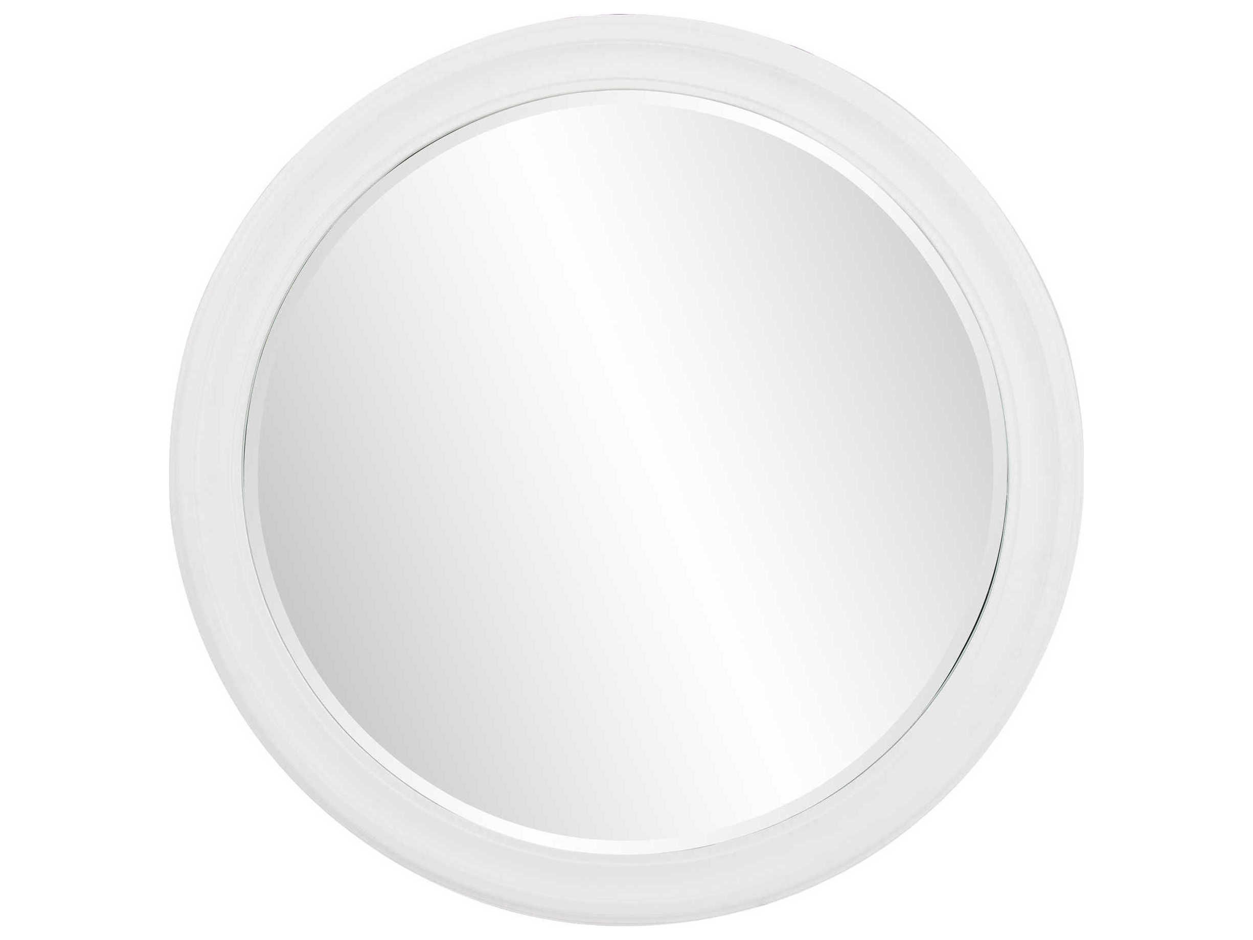 Howard Elliott George Matte White Round Wall Mirror