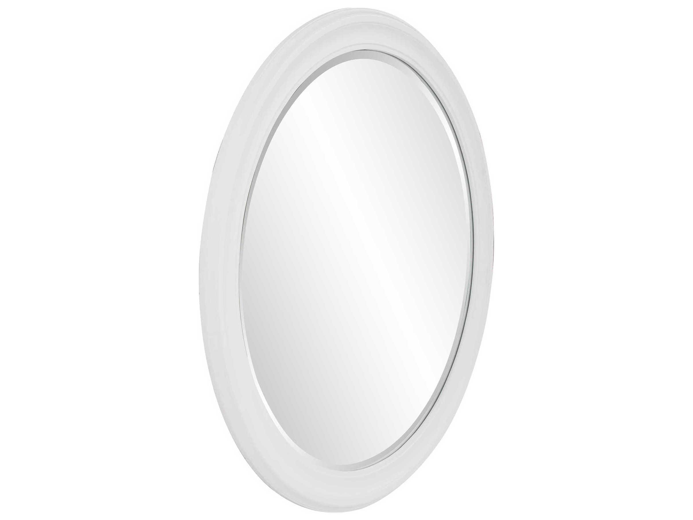 Howard Elliott George Matte White Round Wall Mirror