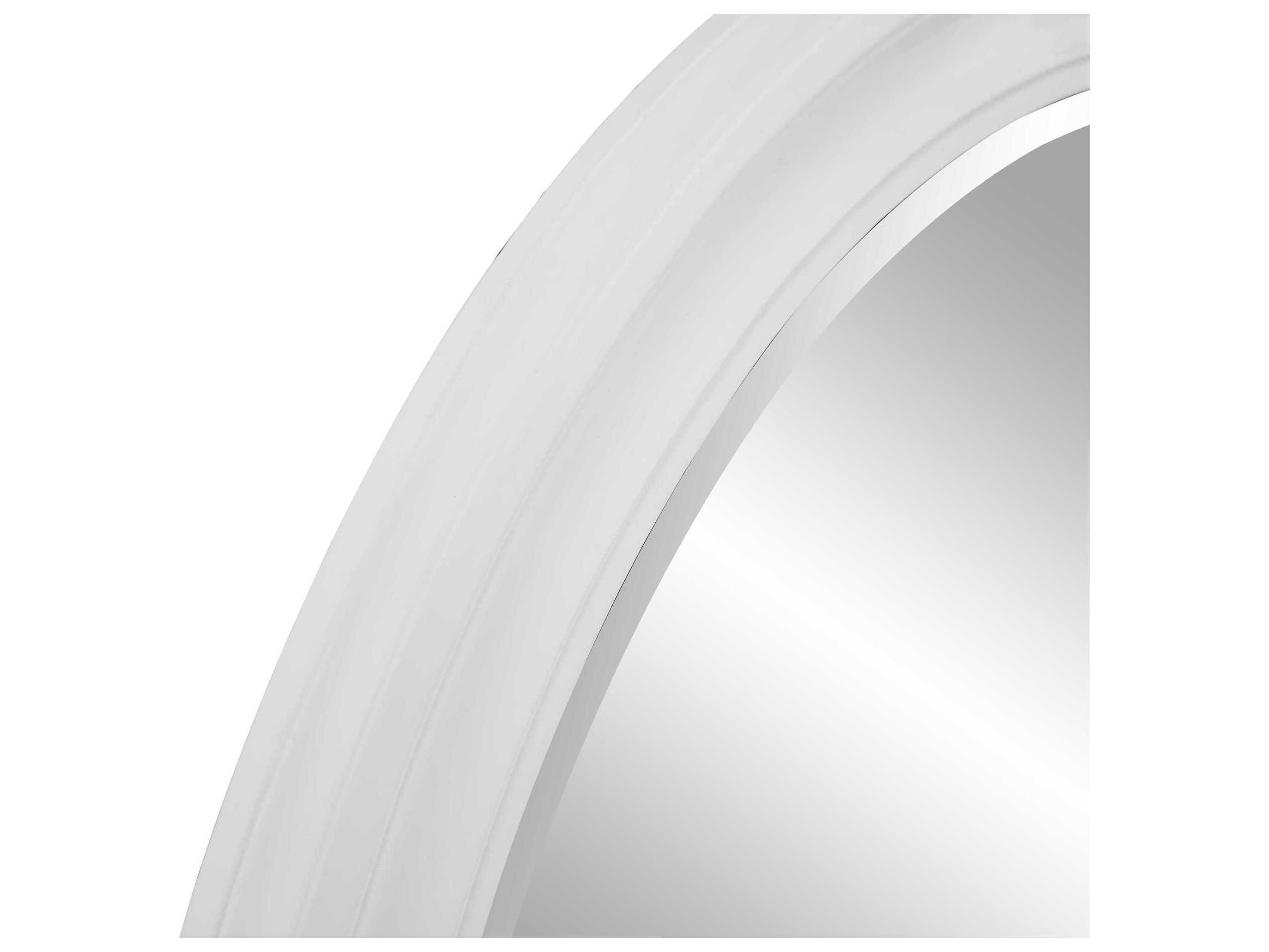 Howard Elliott George Matte White Round Wall Mirror