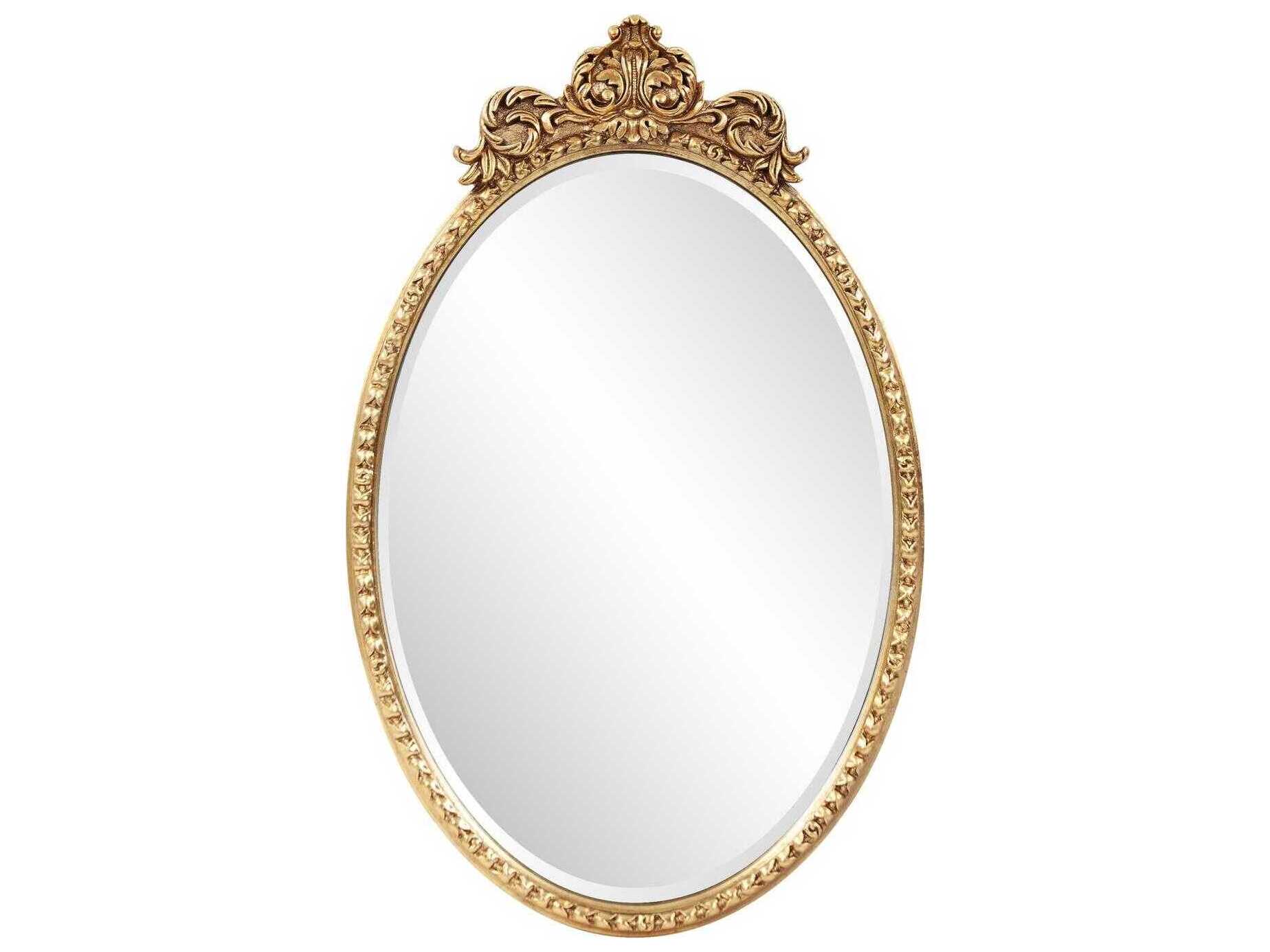 Howard Elliott Moreau Antique Gold Oval Wall Mirror