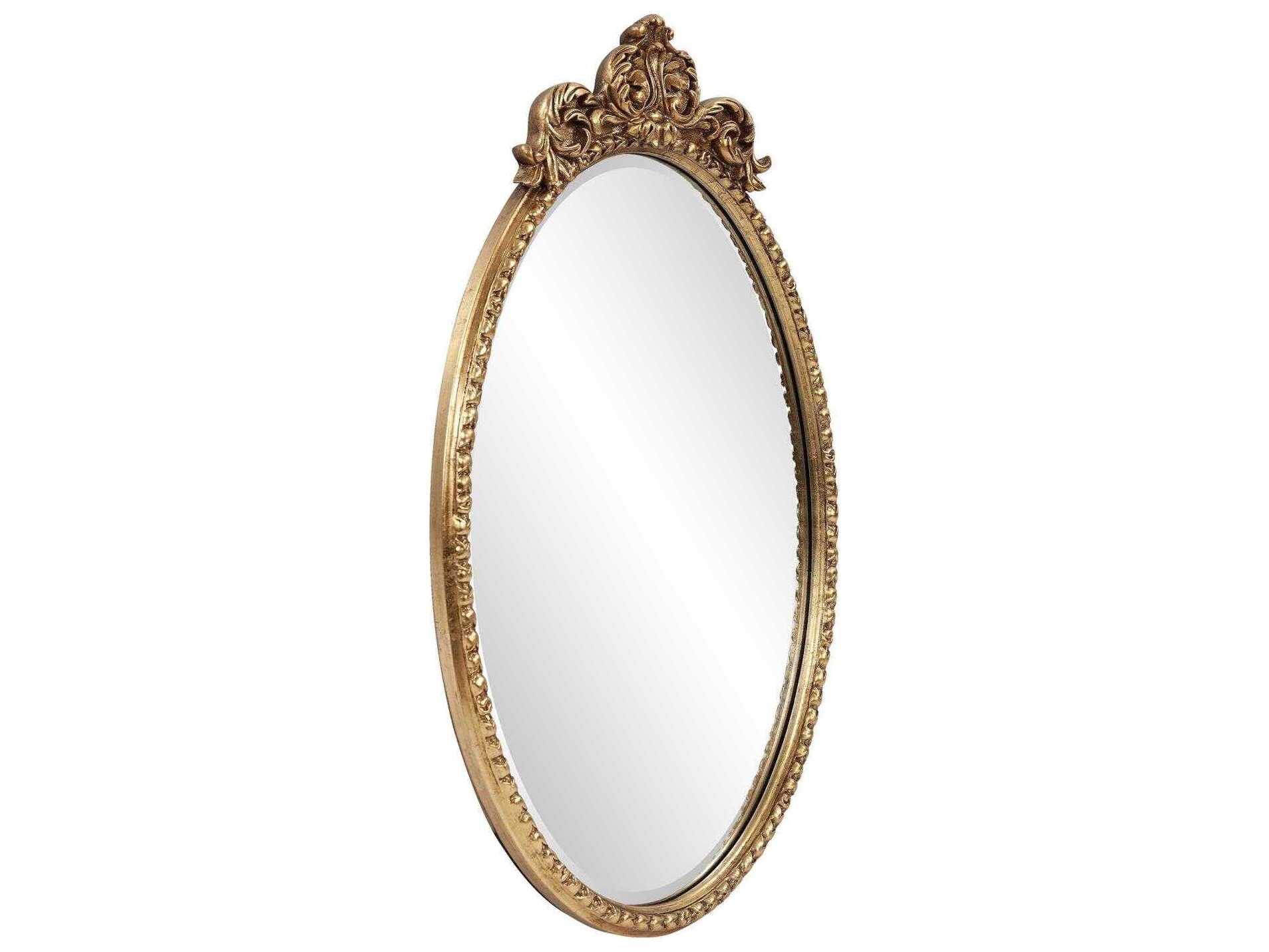 Howard Elliott Moreau Antique Gold Oval Wall Mirror