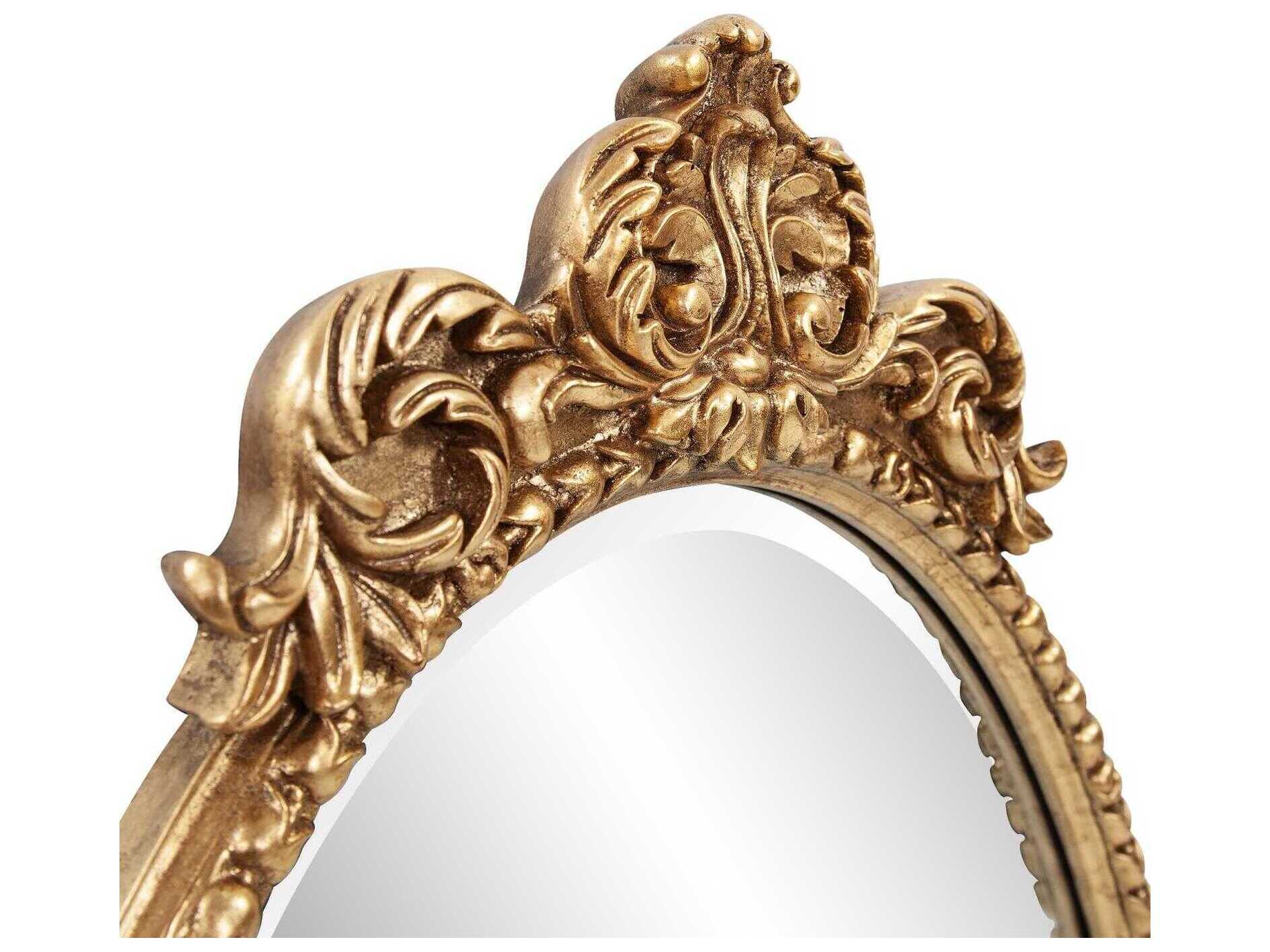 Howard Elliott Moreau Antique Gold Oval Wall Mirror