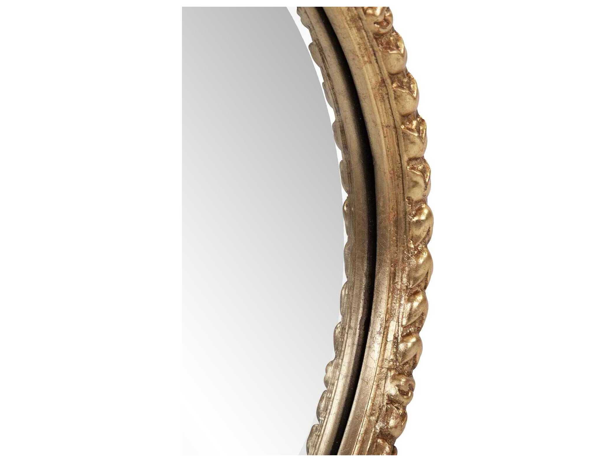 Howard Elliott Moreau Antique Gold Oval Wall Mirror