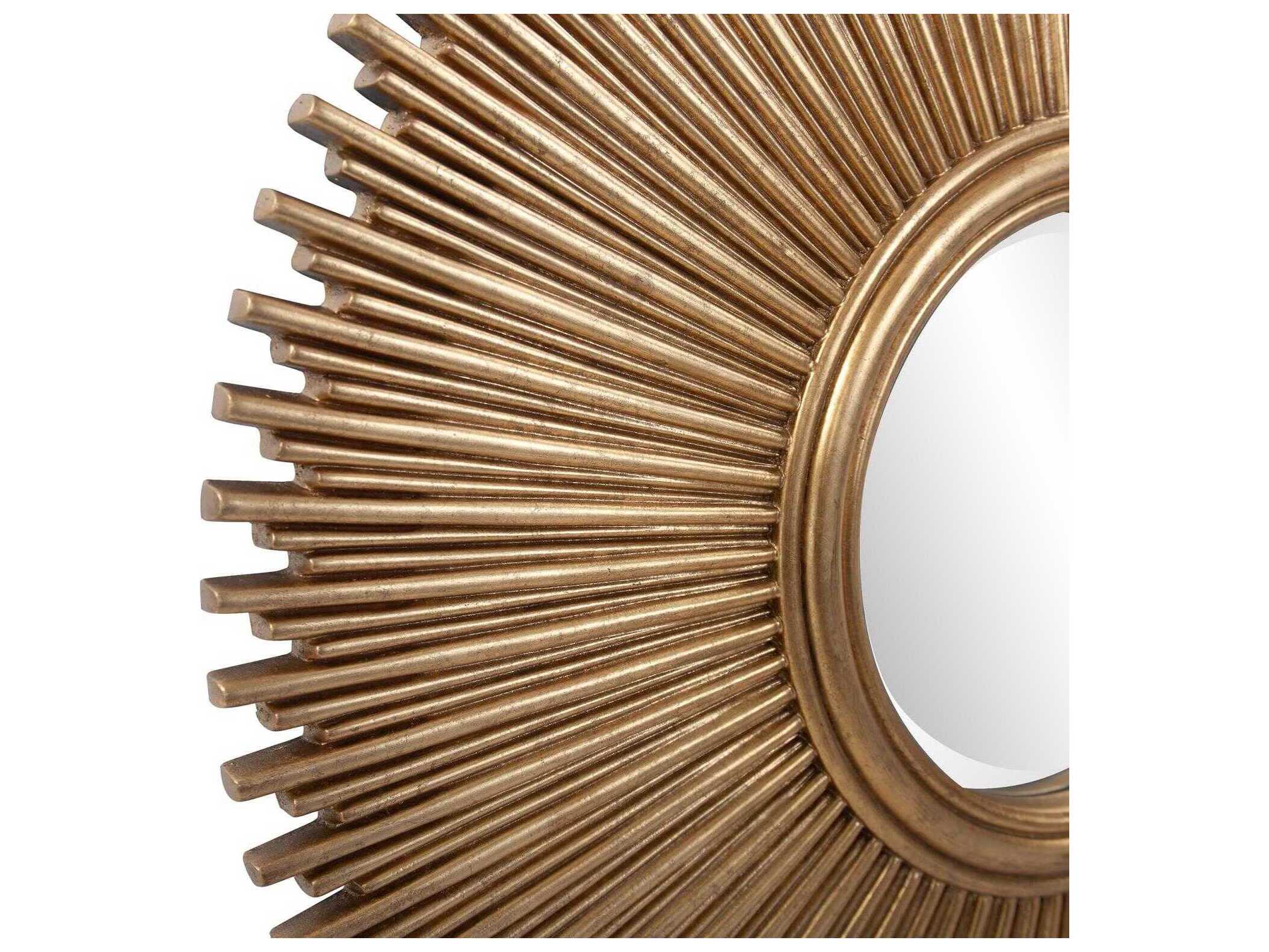 Howard Elliott Singapore Antique Gold Sunburst Wall Mirror