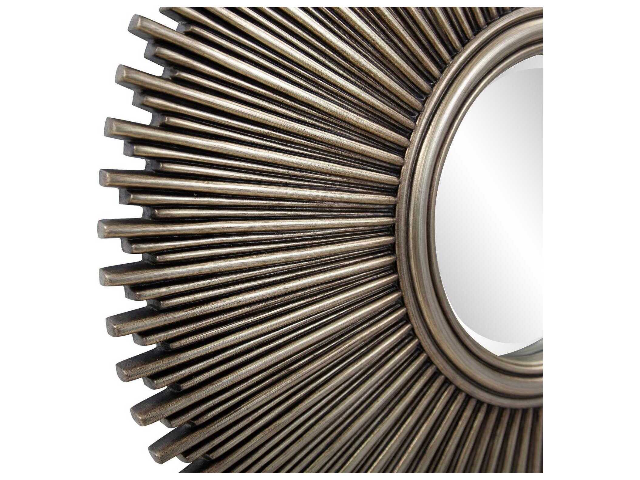 Howard Elliott Singapore Antique Silver Sunburst Wall Mirror